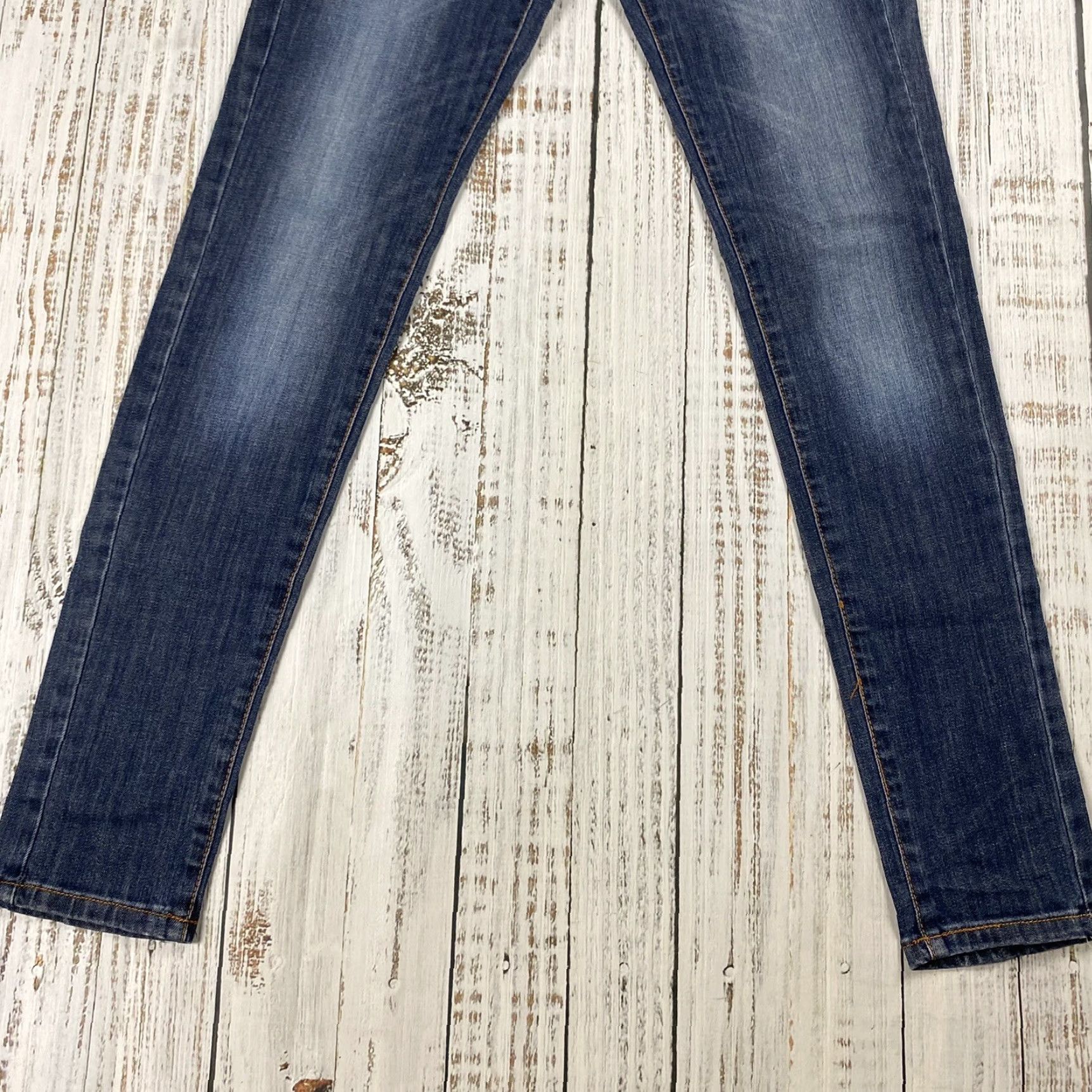 Vintage VINTAGE Please Italy Distressed Denim Jeans Low Rise Skinny Womens Small 29x32.5 Blue Grunge Size 28" / US 6 / IT 42 - 3 Thumbnail
