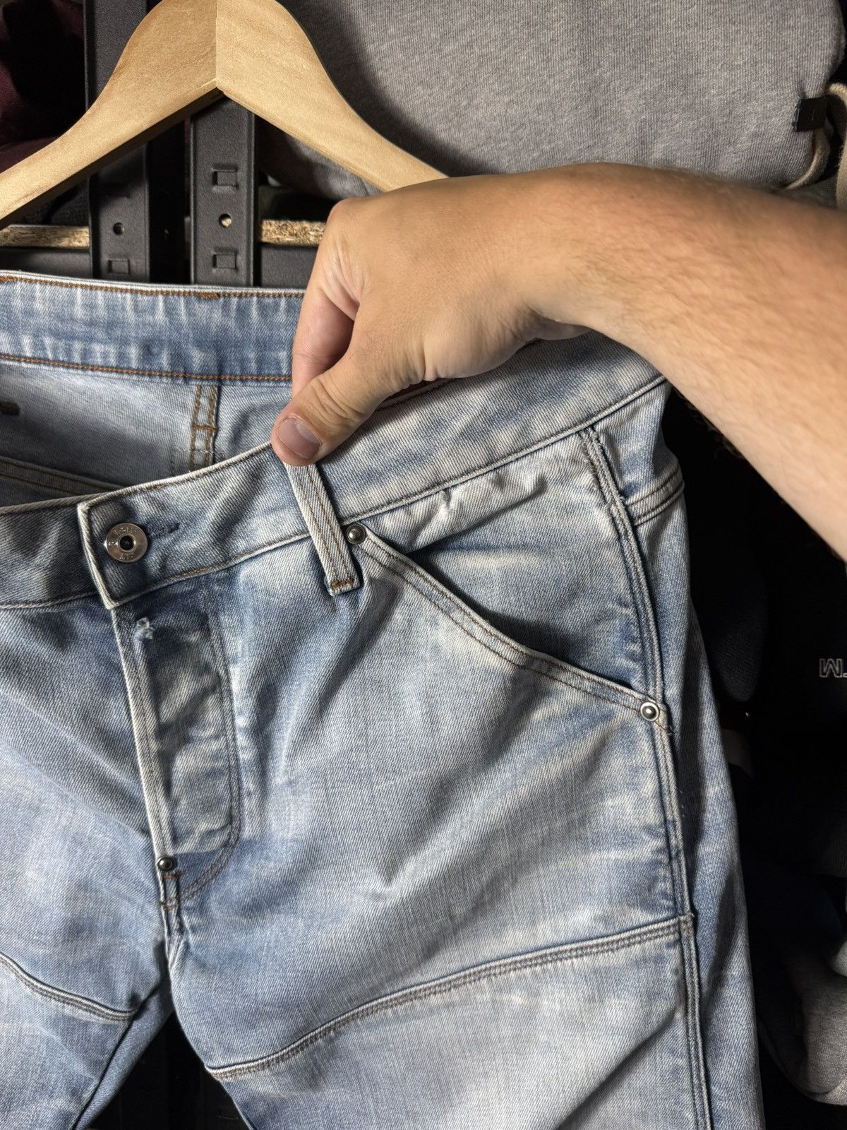 G-Star 🔥 G-Star RAW 5620 Elwood 3D Slim Biker Moto Jeans W35 L34 Size US 35 - 4 Thumbnail