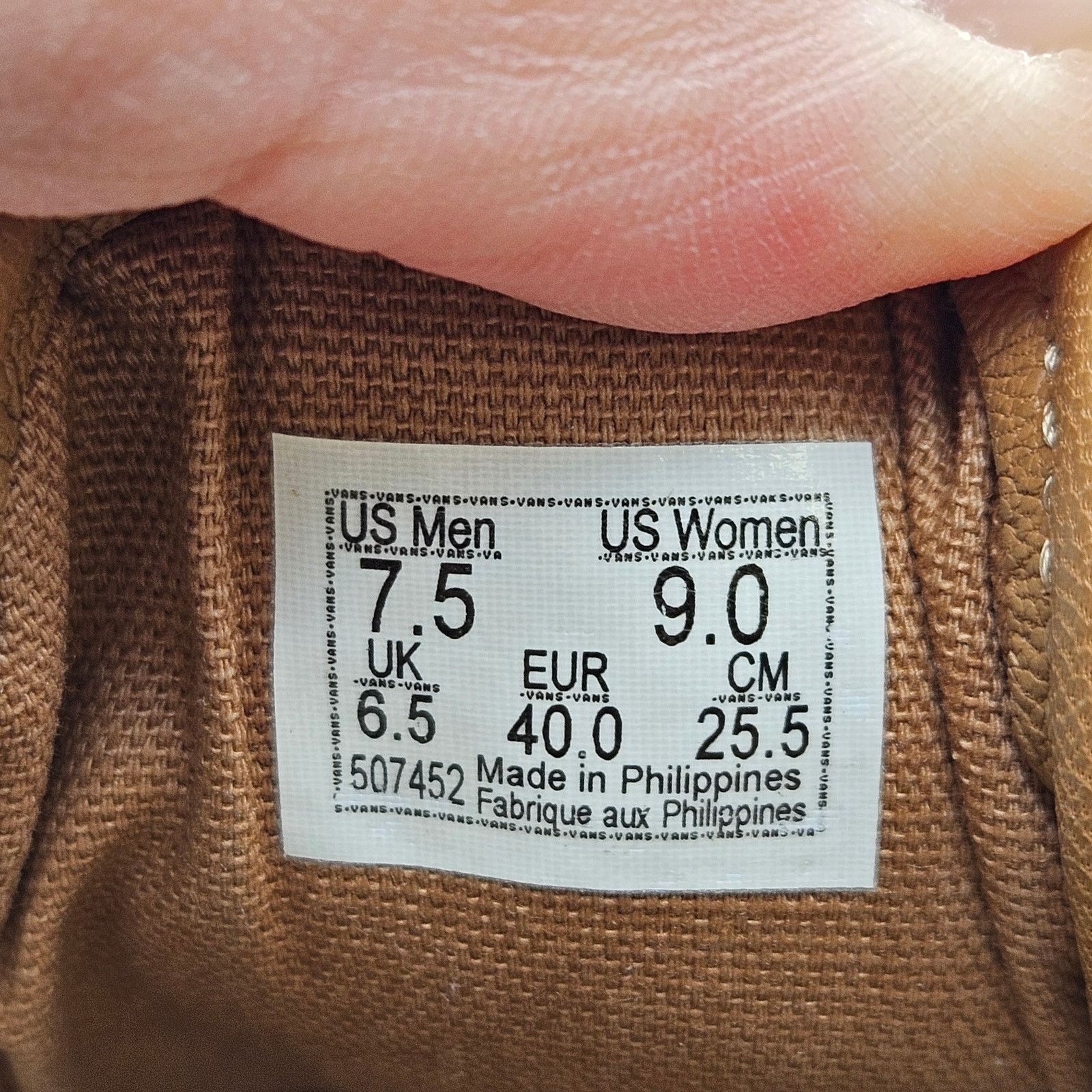 Vans VANS M7.5 W9 OLD SKOOL WOVEN LEATHER BROWN TAN LOW TOP SNKR Size US 7.5 / EU 40-41 - 6 Thumbnail