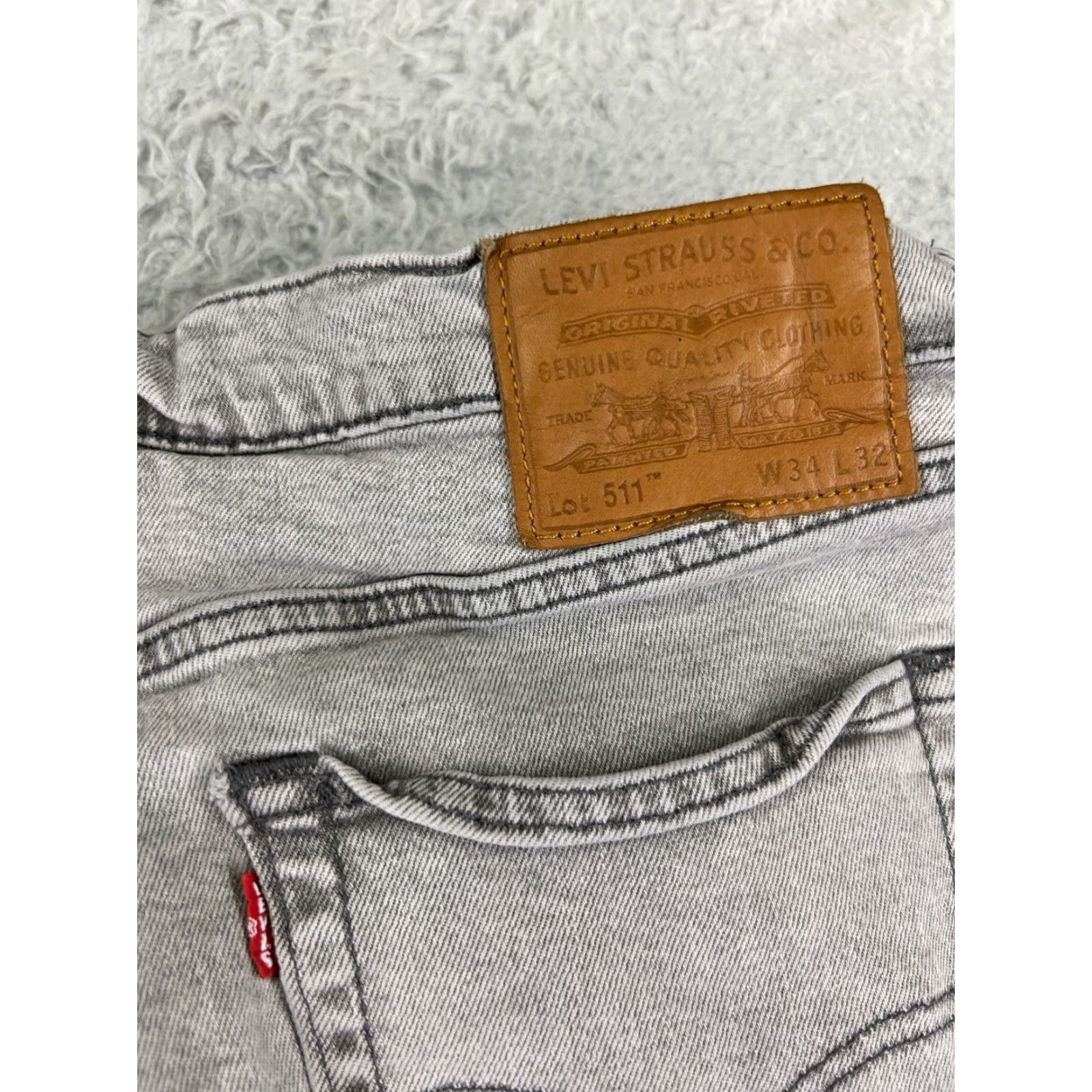 Levi's Levi's 511 Slim Fit Jeans Men's 34 Gray Denim Cotton Blend Straight Low Rise 32 Inseam Size US 34 / EU 50 - 4 Thumbnail