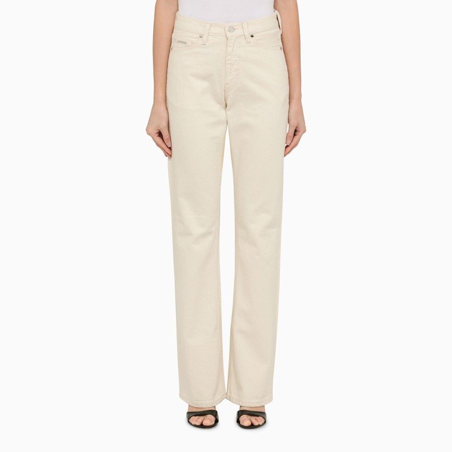 image of Calvin Klein O1D2Blof01223 Trousers In White, Women's (Size 26)