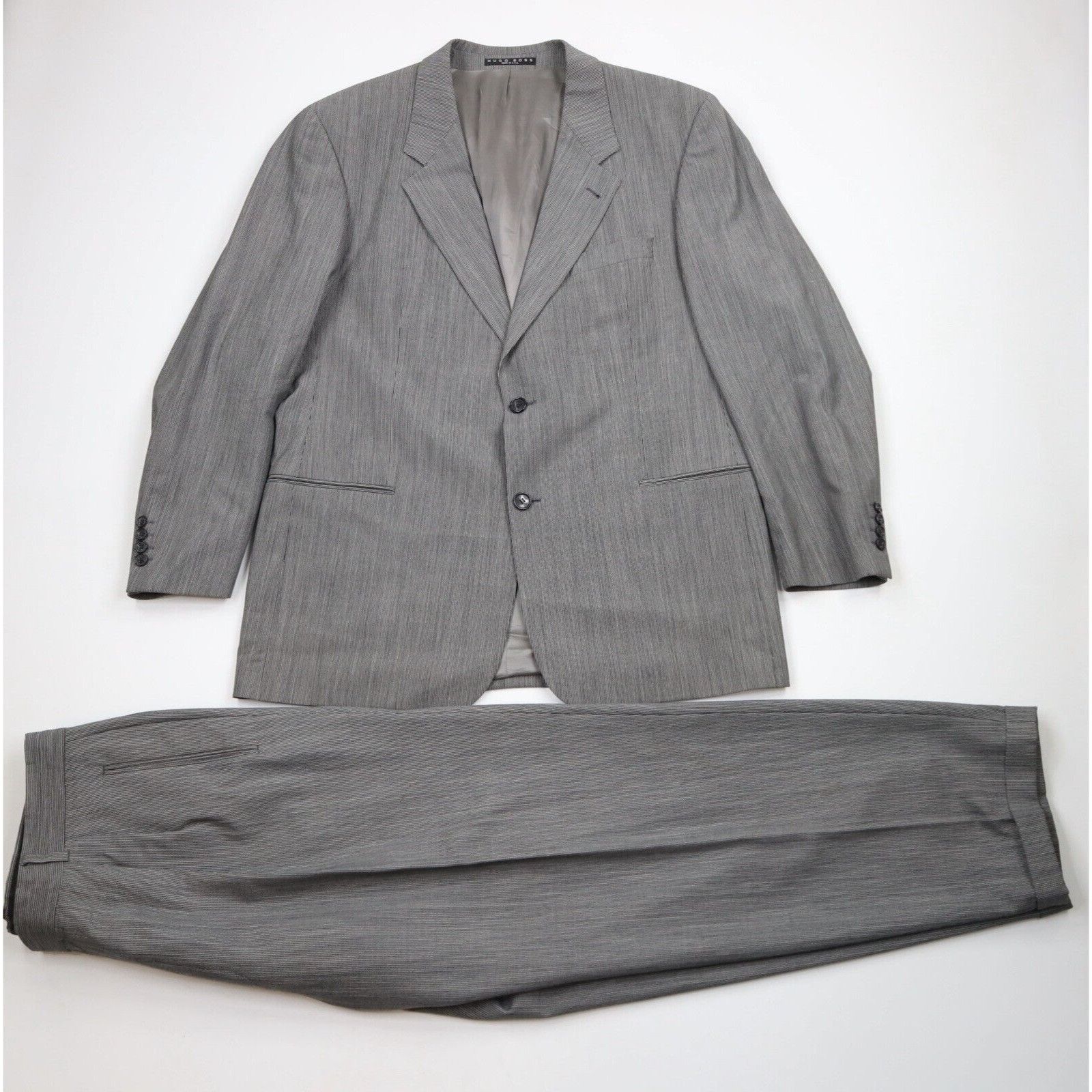 Hugo Boss × Vintage Vintage 90s Hugo Boss 2 Piece Wool Stretch Wedding SuitSuit Size 46R - 1 Thumbnail