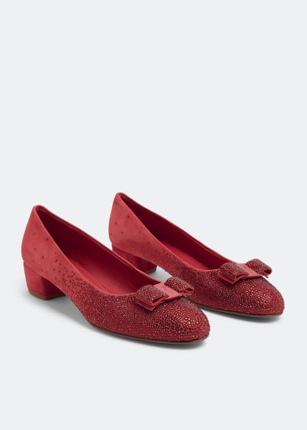 Salvatore Ferragamo o1s1rm1224 Vara Bow Embellished Pumps in Red Size US 6.5 / IT 36.5 - 5 Thumbnail