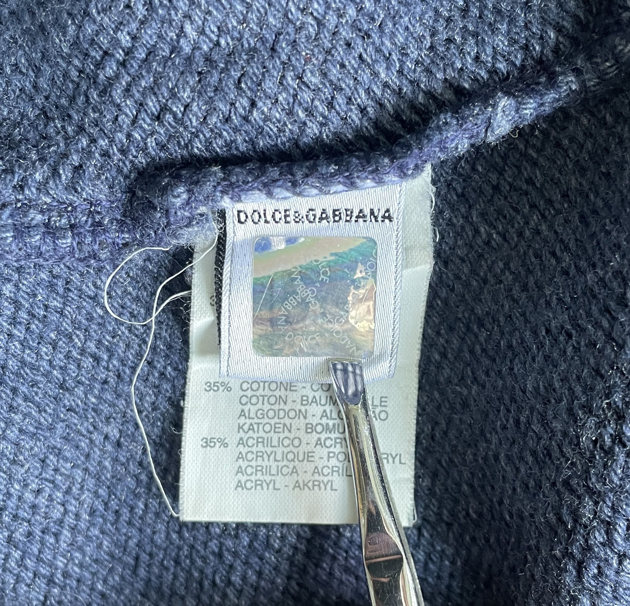 Dolce & Gabbana Dolce&Gabbanna Vintage Two-Tone Half Zip Sweater Size US XXS / EU 40 - 6 Thumbnail