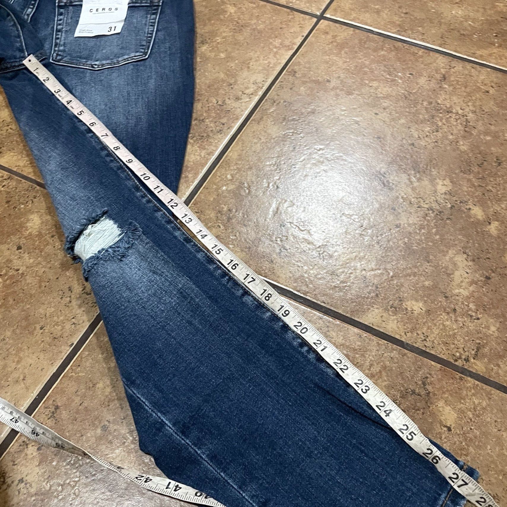 Vintage CEROS Women's Boyfriend Jeans High Rise Medium Blue Size 31 NWT CHB4018 Size 24" / US 00 / IT 34 - 6 Thumbnail
