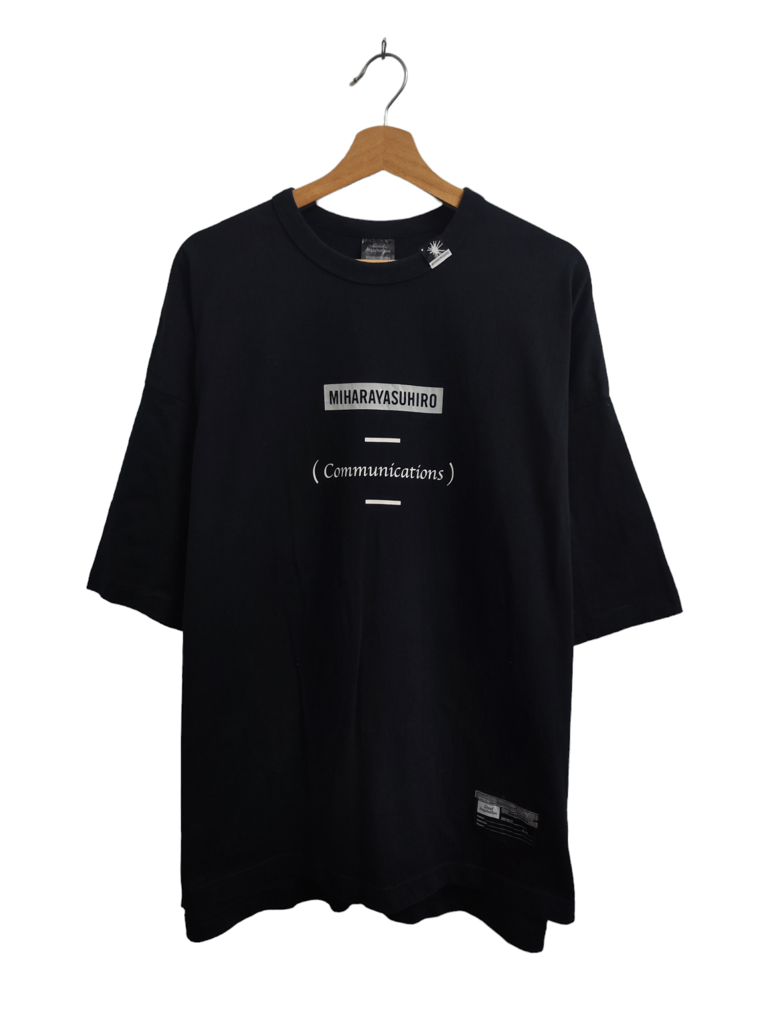 image of Miharayasuhiro Good Inspiration Spellout Tee in Black, Men's (Size Large)