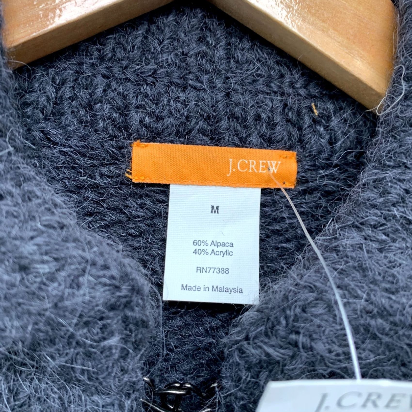 J.Crew VINTAGE J.CREW Coat Womens M Alpaca Knit Gray Hook & Eye NWT 17x40 00 Size M / US 6-8 / IT 42-44 - 6 Thumbnail