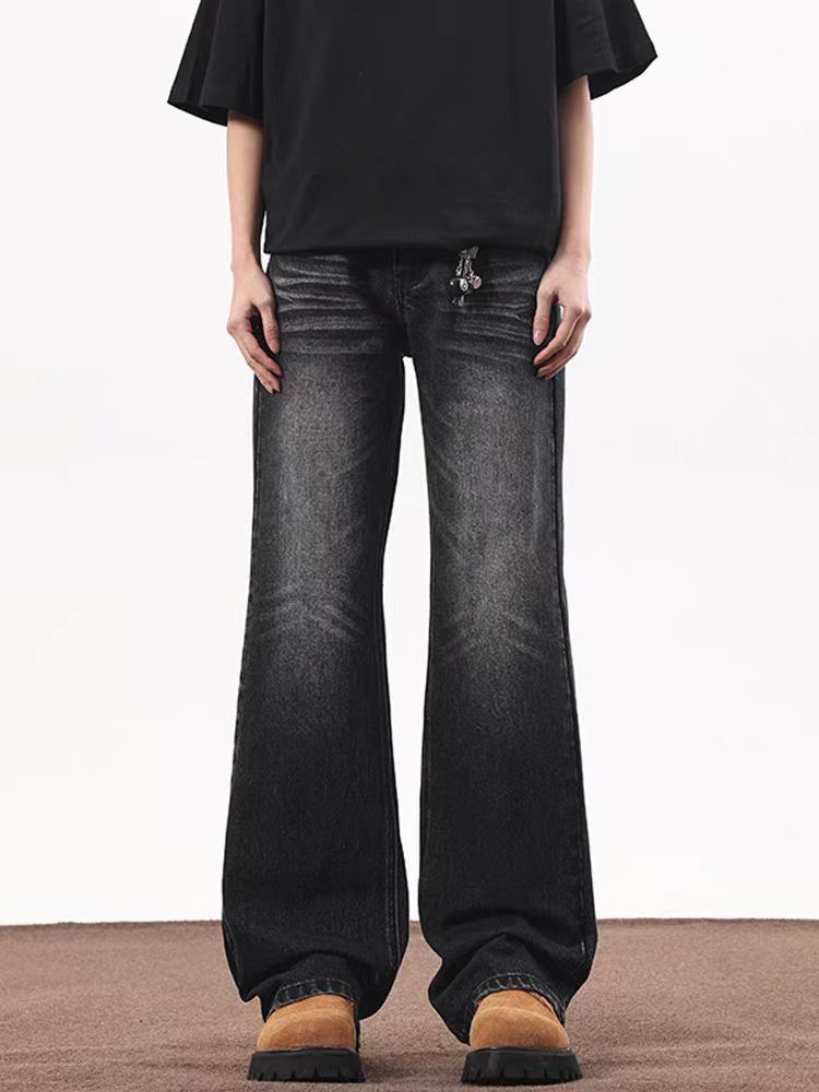 Japanese Brand × Jean High street distressed washed black and gray bootcut jeans Size US 32 / EU 48 - 2 Thumbnail