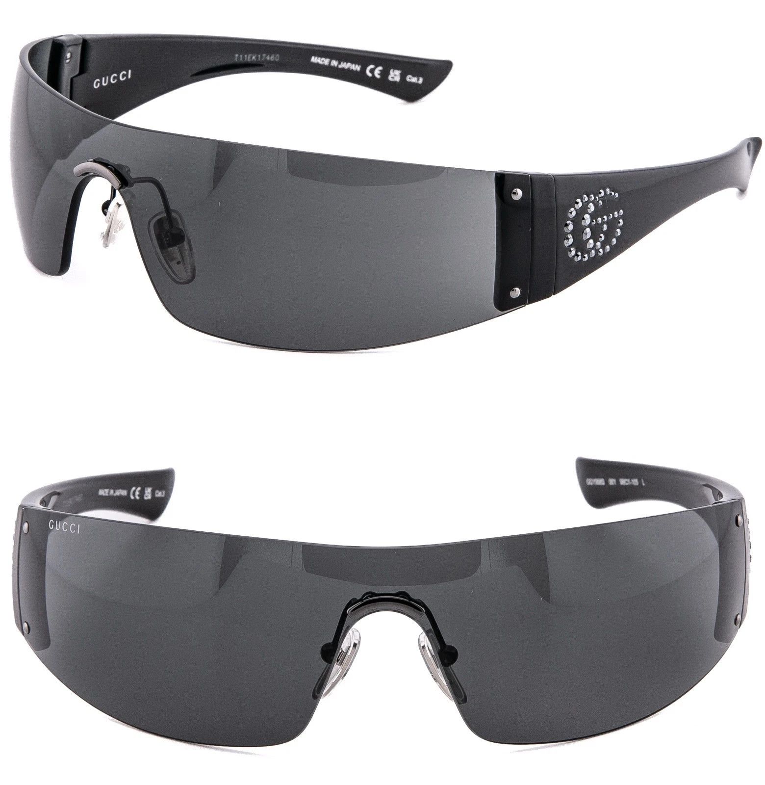 Gucci GUCCI GG1958S Black Narrow Wrap 1958 Logo Sunglass 001 Size ONE SIZE - 1 Thumbnail