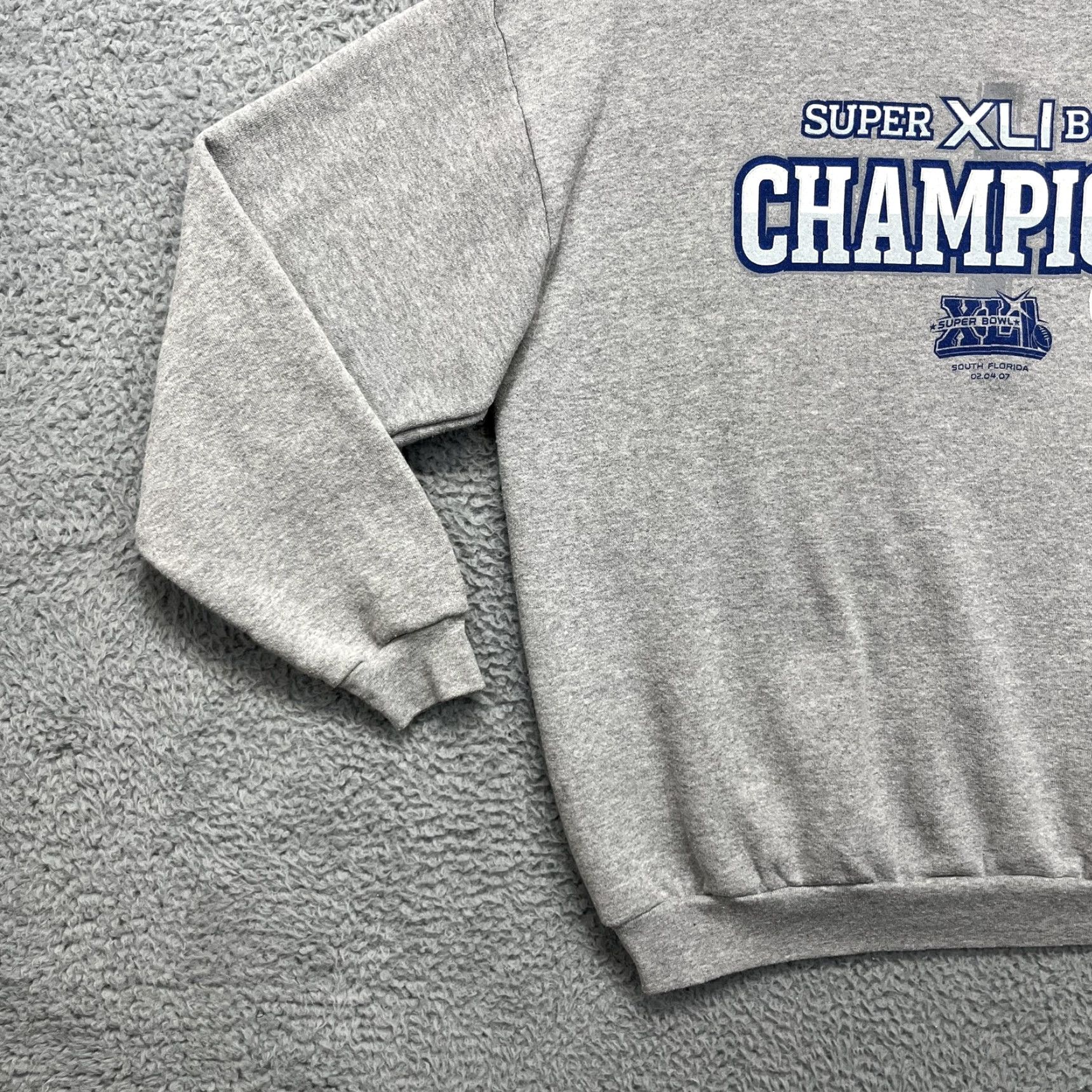 NFL NFL Super Bowl XLI Champions Sweatshirt Mens XL Gray Colts Crewneck Pullover Size US XL / EU 56 / 4 - 4 Thumbnail