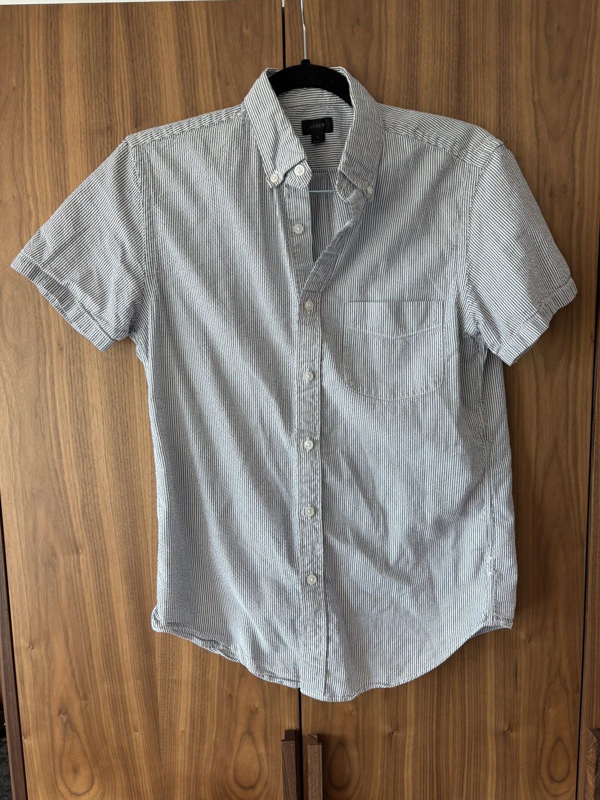 J.Crew J. Crew Short Sleeve Seersucker Striped Shirt Size US S / EU 44-46 / 1 - 1 Thumbnail