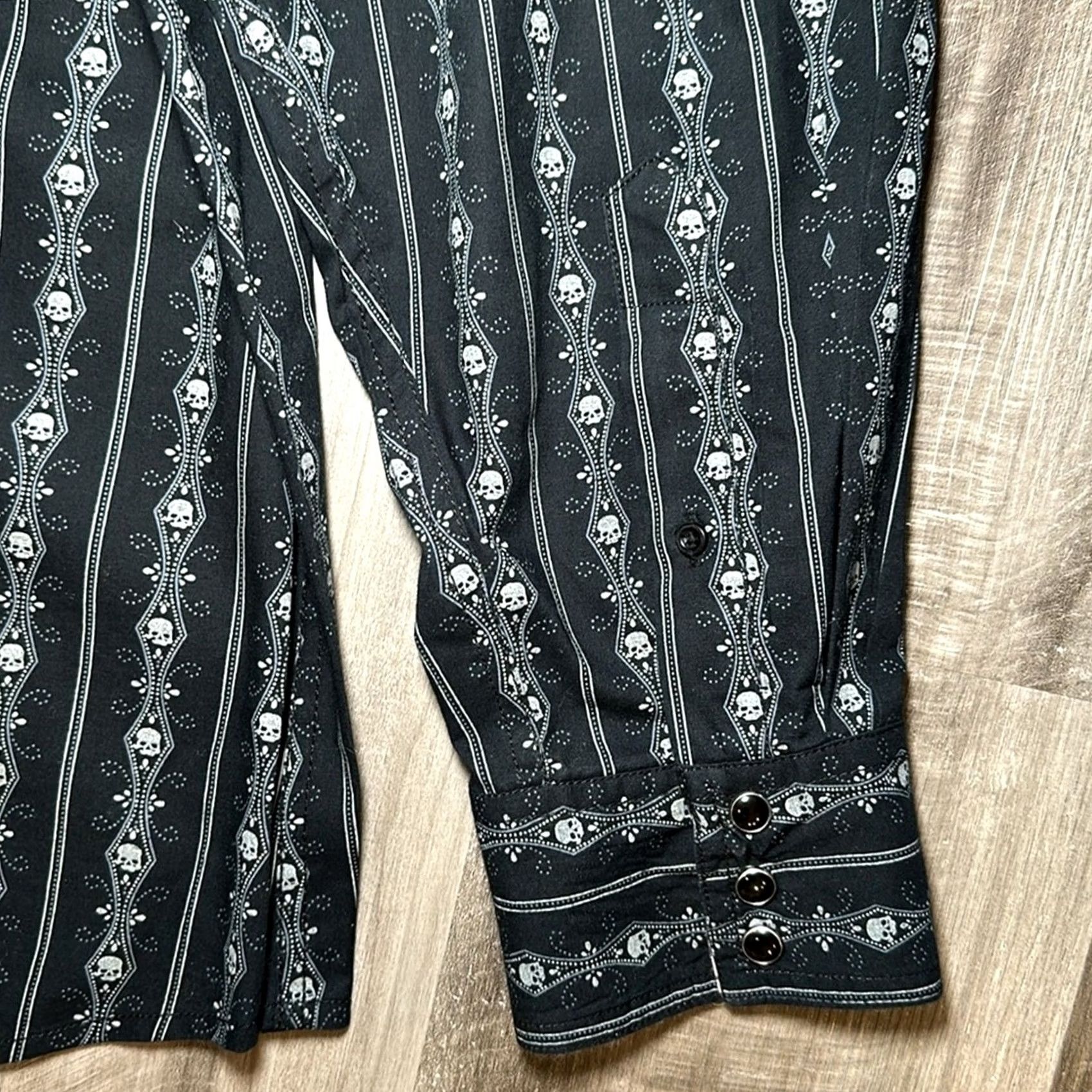 Scully Scully Striped Long Sleeve Pearl Snap Button-Up 2XL Men Black Gray Cotton Shirt Size US XXL / EU 58 / 5 - 4 Thumbnail
