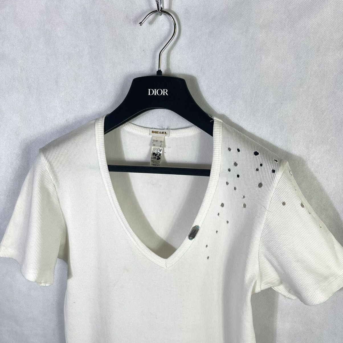 Diesel Diesel Distressed Design Ribbed Tshirt Size US M / EU 48-50 / 2 - 3 Thumbnail