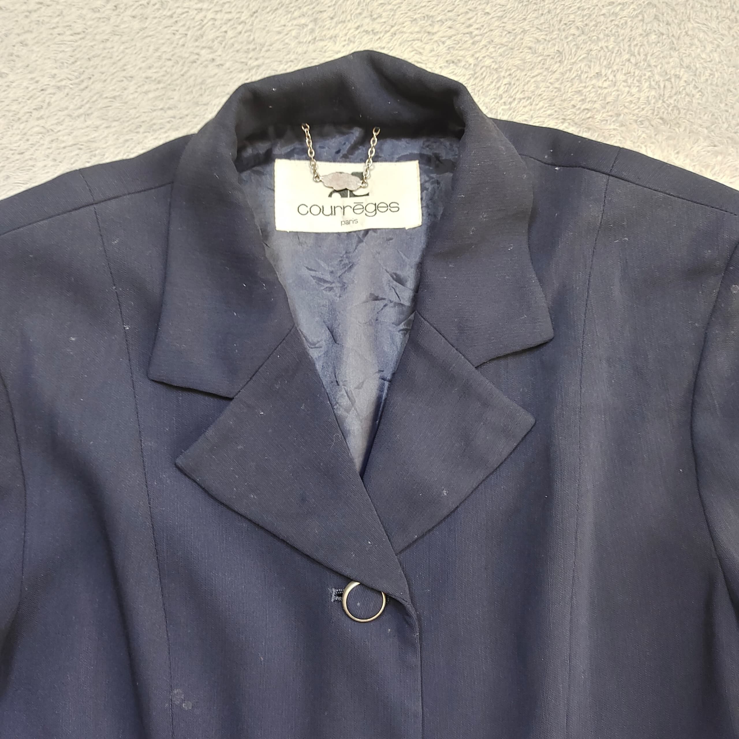 Courreges Vintage 80s Courrèges Paris Wool Blazer Size 38R - 3 Thumbnail