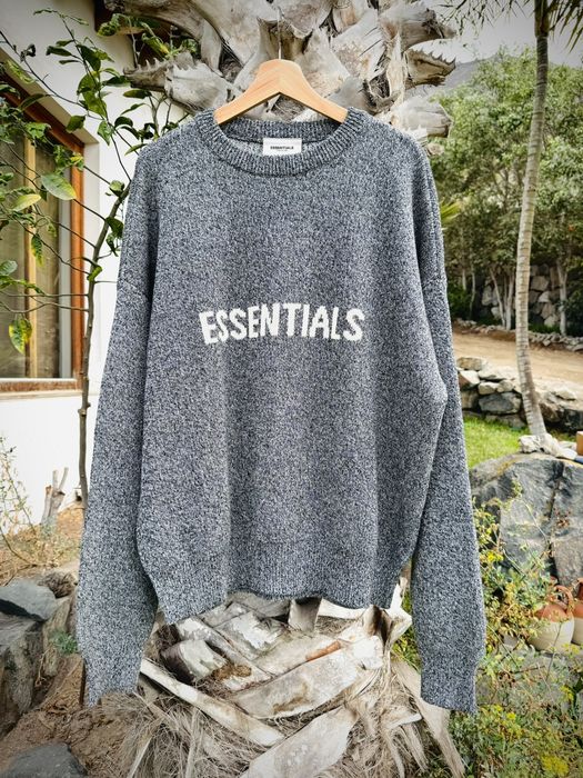 Fear of God 2020 Essentials Heather Grey Knit Sweater | Grailed