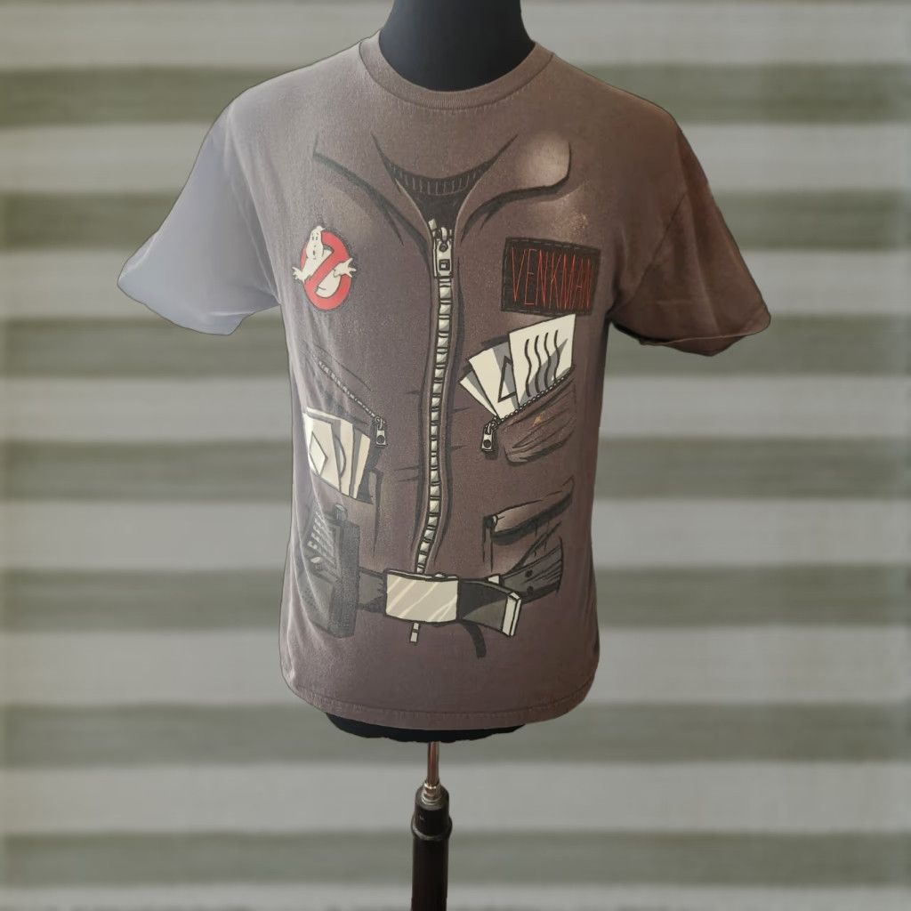 Vintage Ghostbusters Mens T-Shirt Gray Crew Neck Short Sleeve Venkman Costume Regular M Cotton Graphic Print Size US M / EU 48-50 / 2 - 1 Thumbnail