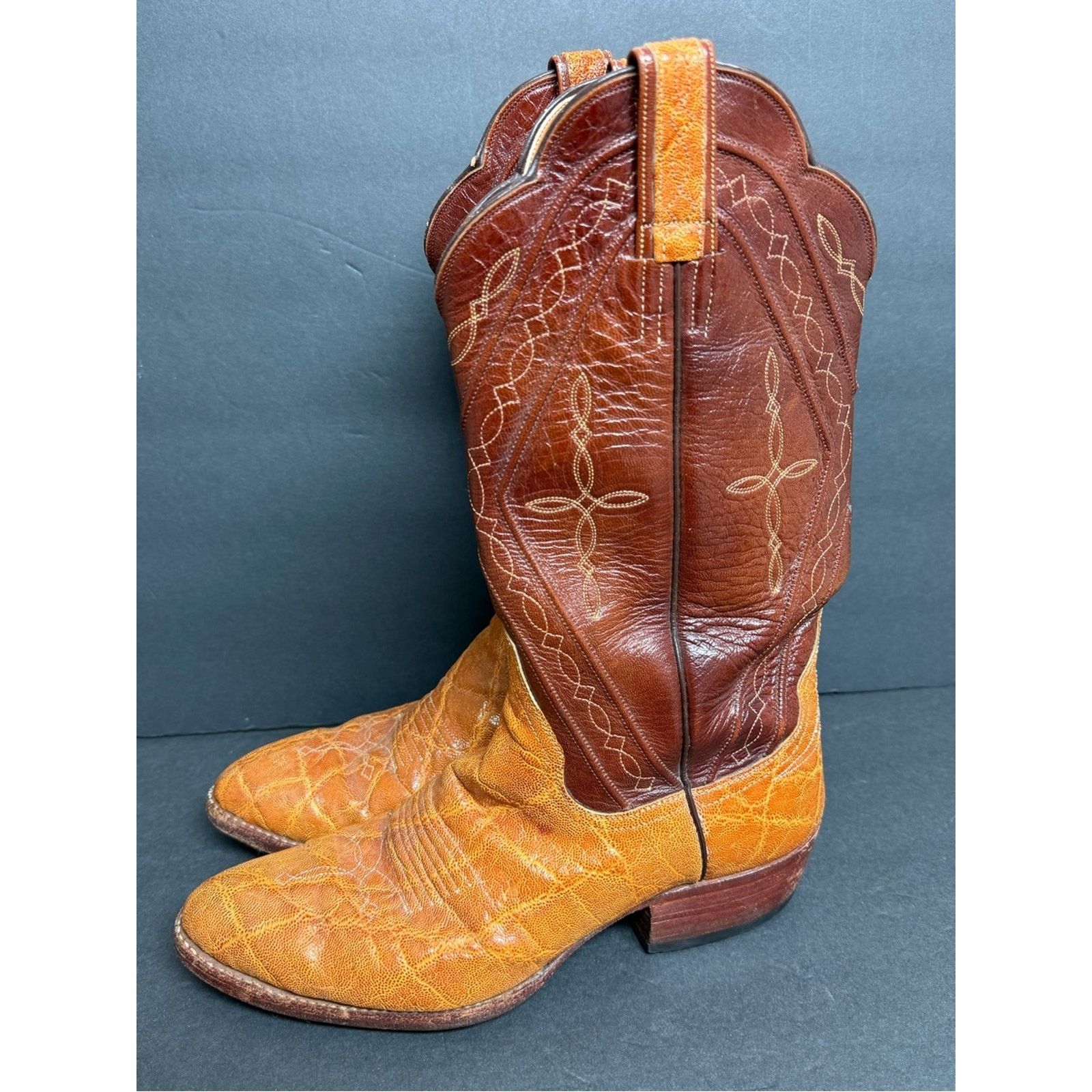 Other Custom Foley Cowboy Exotic Handmade Boots ELEPHANT PRINT Size US 9.5 / EU 42-43 - 1 Thumbnail