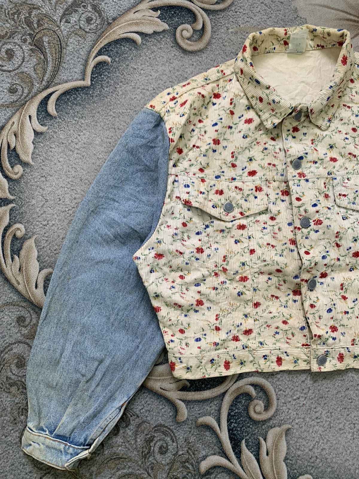 Art Comes First Flowers Art Deguy Paris Crop Jacket Made in France Size US M / EU 48-50 / 2 - 3 Thumbnail