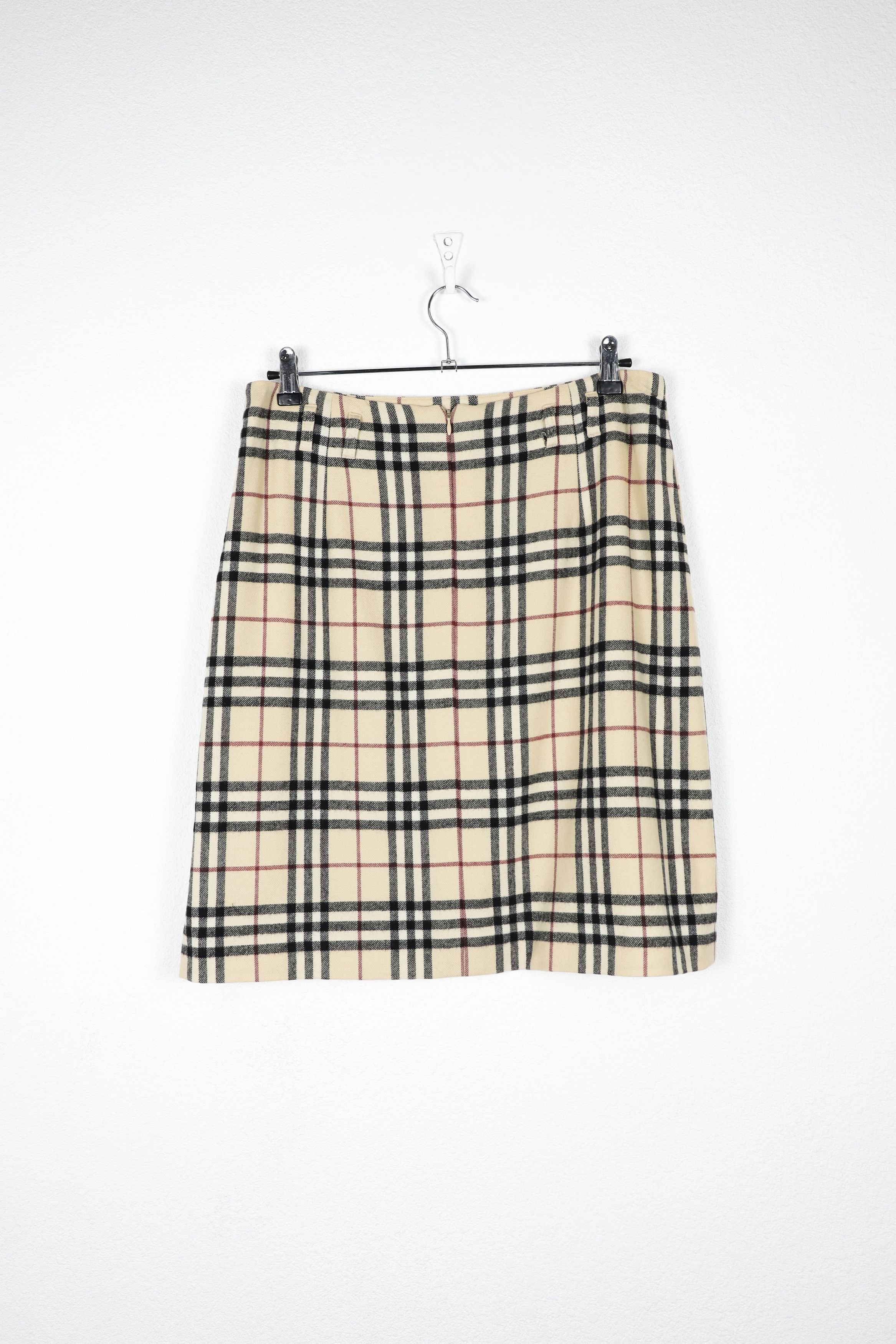 Burberry × Burberry Prorsum Vintage Burberry Beige Check Wool Skirt 90s Size 36" / US 14 / IT 50 - 4 Thumbnail
