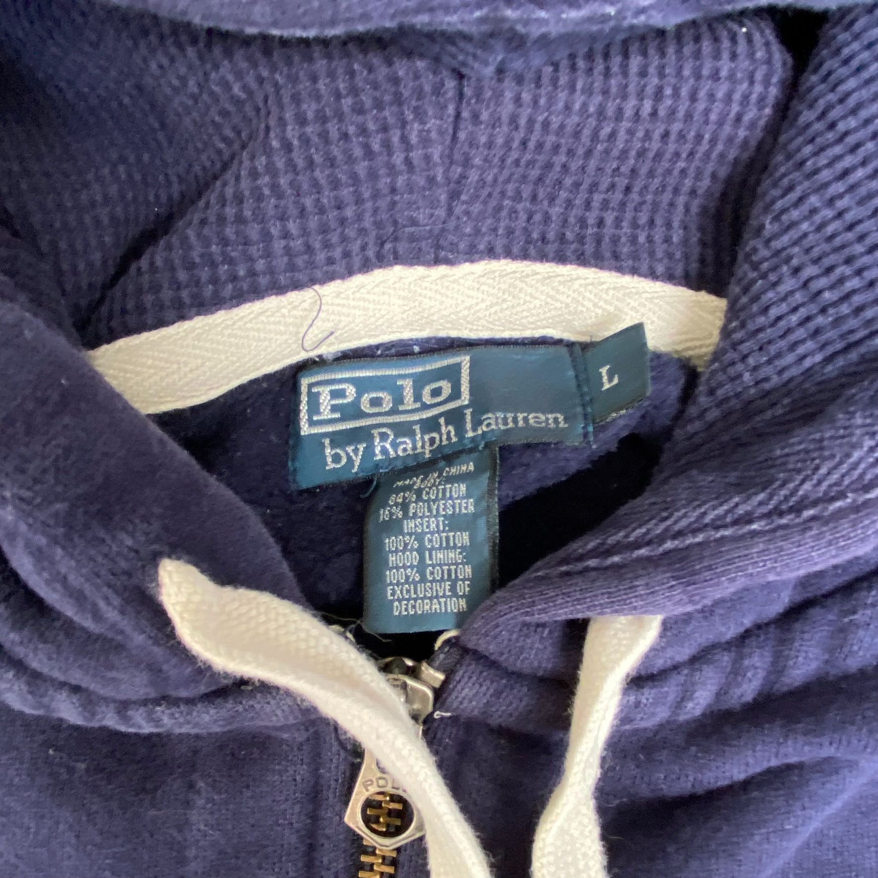 Polo Ralph Lauren Vintage Y2K Ralph Lauren Zip Hoodie Navy Blue Logo Sweatshir Size US L / EU 52-54 / 3 - 4 Thumbnail