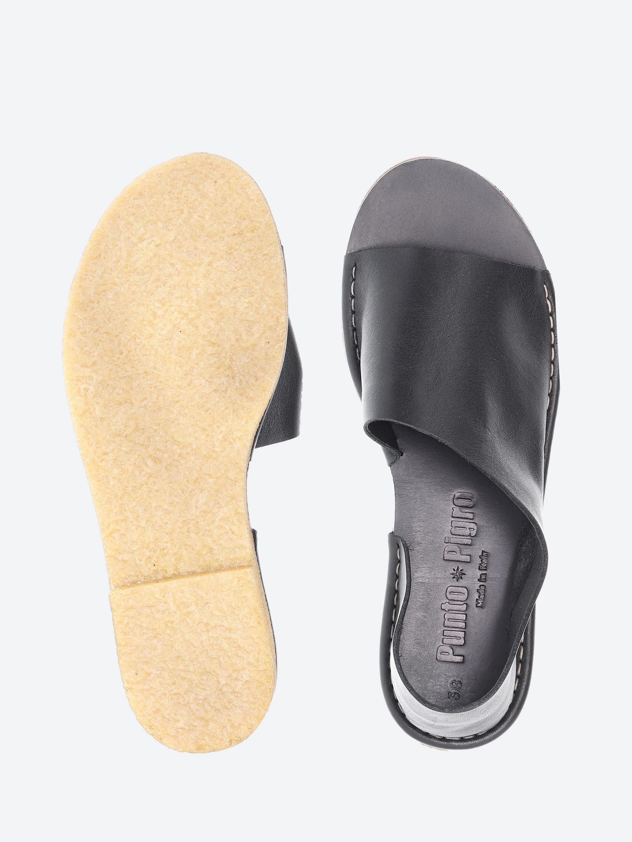 image of Marsell Punto Pigro San 81 Black Leather Sandals Sz. 41, Women's (Size 11)