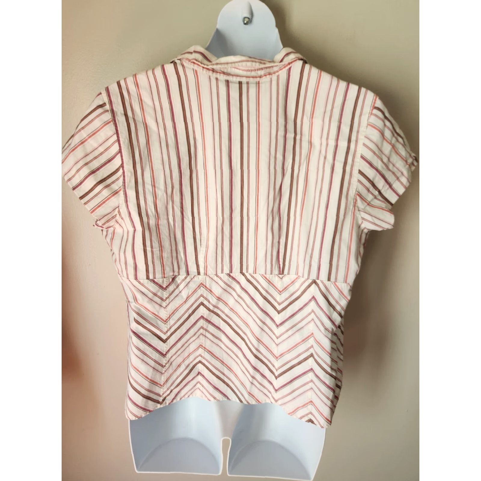 Style & Co Style & Co Button-Up Shirt Cap Sleeve Multicolor Striped 20W Womens Plus Size Top Size 3XL / US 20-22 - 4 Thumbnail