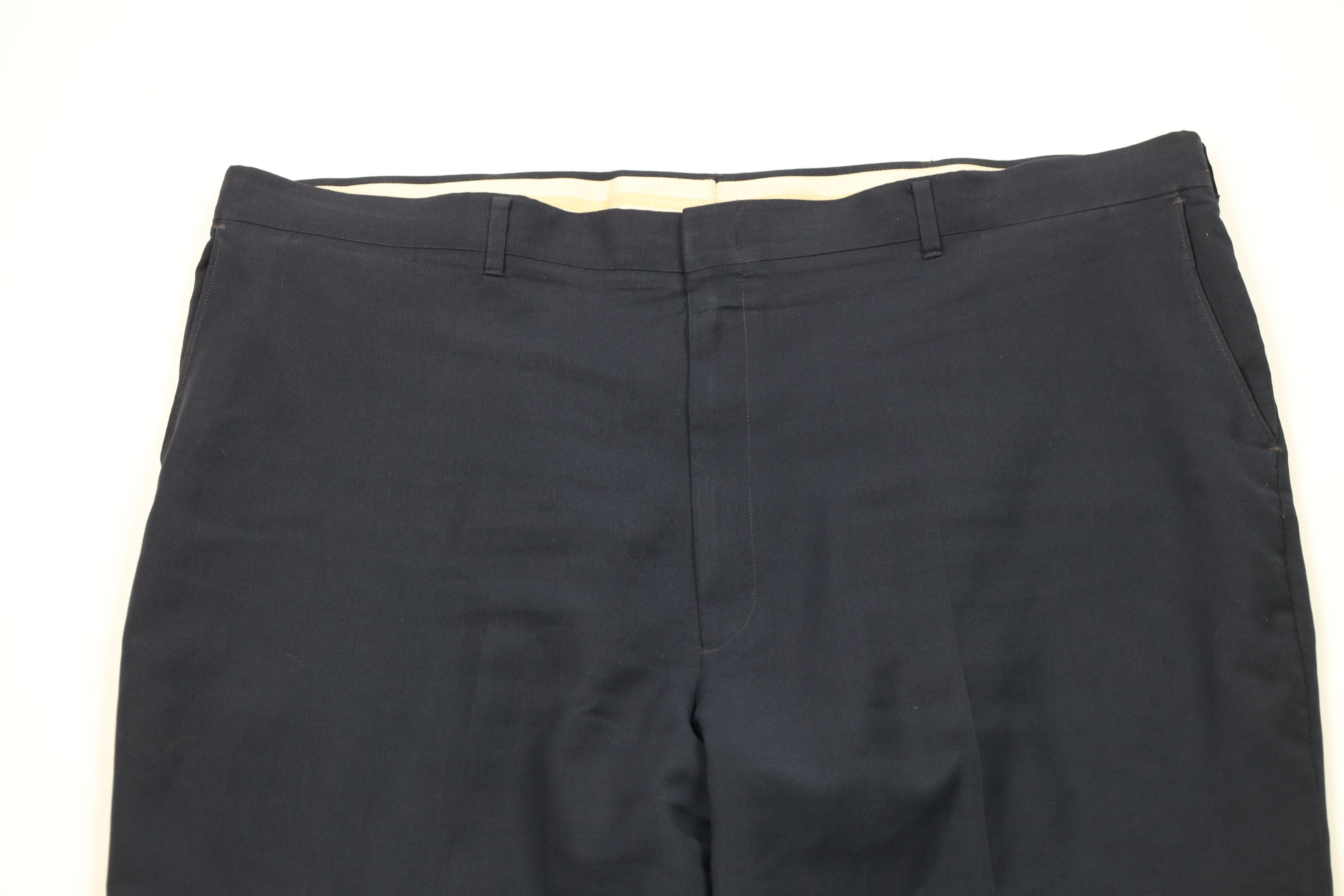 Vintage Vintage 70s Streetwear Wide Leg Knit Chino Pants Blue USA Size US 44 / EU 60 - 2 Thumbnail