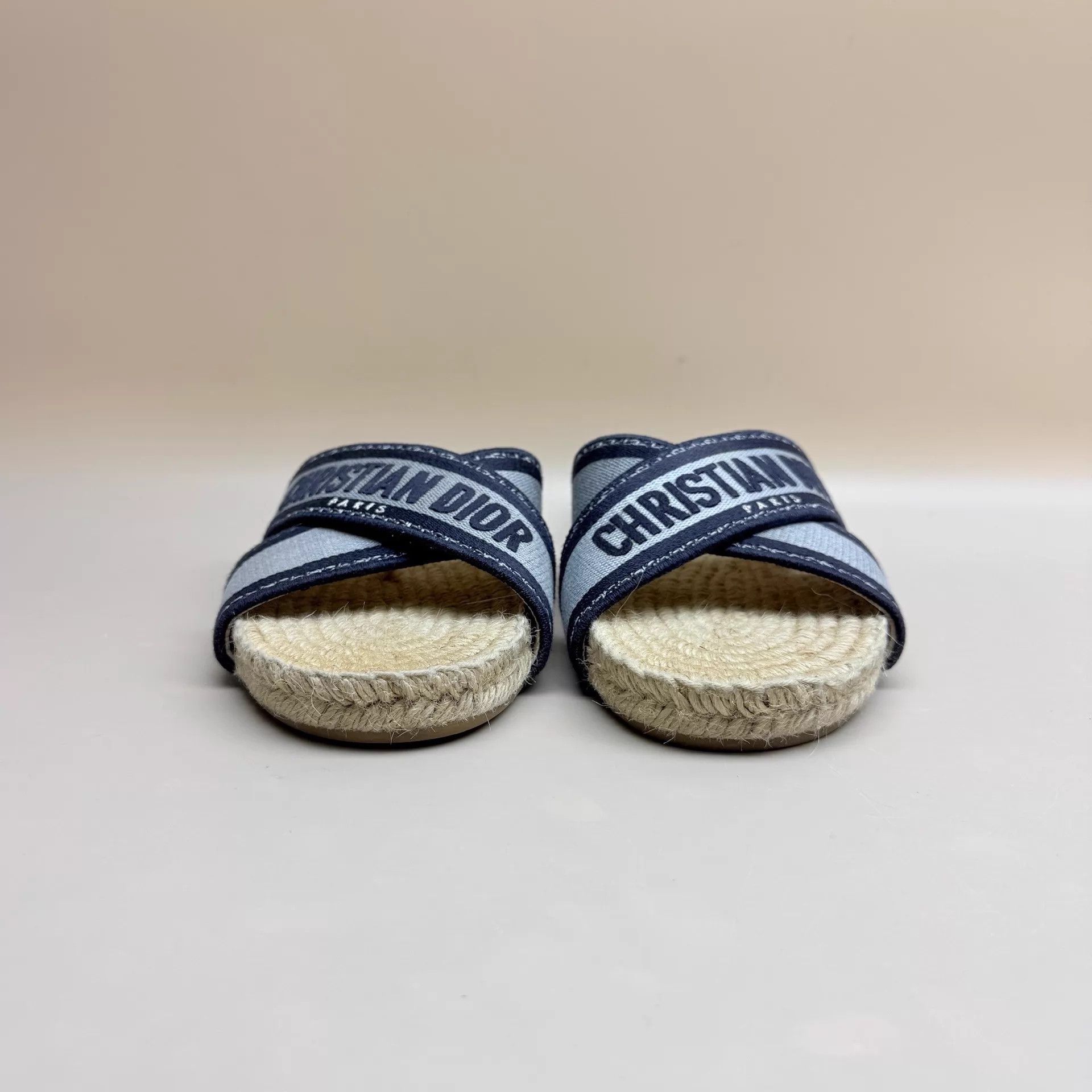 Dior Dior Light Blue Straw Strappy Slippers 37 99 New Size US 6.5 / IT 36.5 - 2 Thumbnail