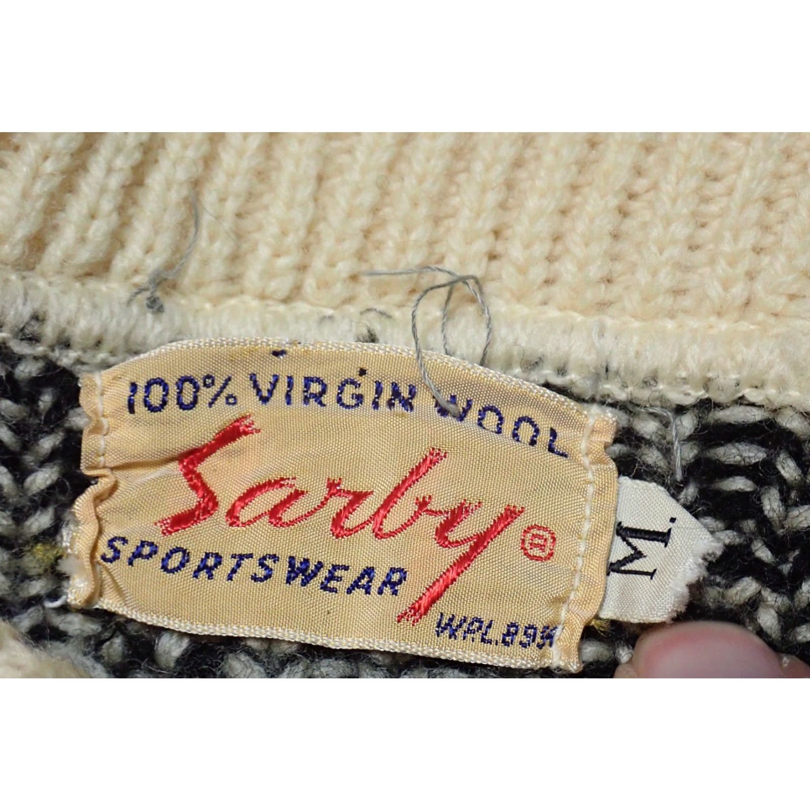 Vintage VINTAGE Sarby Sportswear Sweater Mens M Geometric Striped Wool Black & White Vintage Size US M / EU 48-50 / 2 - 4 Thumbnail
