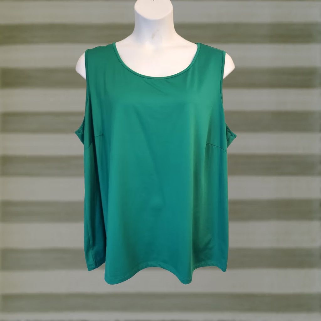 Vintage Catherines Basic Kelly Green Sleeveless Silky Tank Top Shirt 3X 26 28 Shirt Tank 3X Green Womens Plus Sleeveless Basic Easy Care Size XXL / US 16-18 / IT 52-54 - 1 Thumbnail