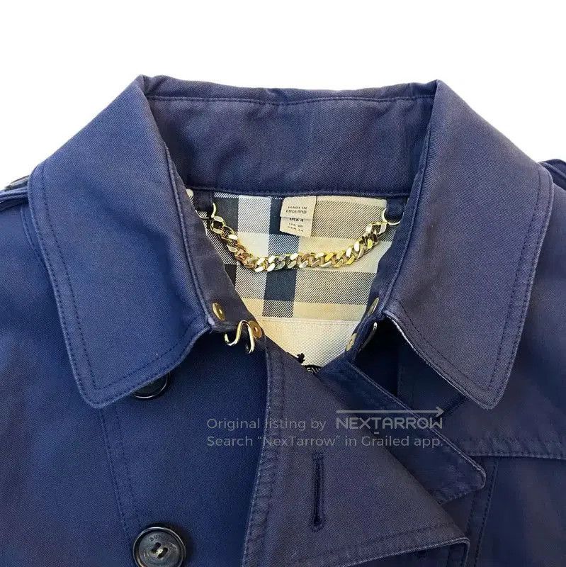 Burberry Burberry Navy Cotton Mid-Length Women's Trench Coat. Size M / US 6-8 / IT 42-44 - 4 Thumbnail