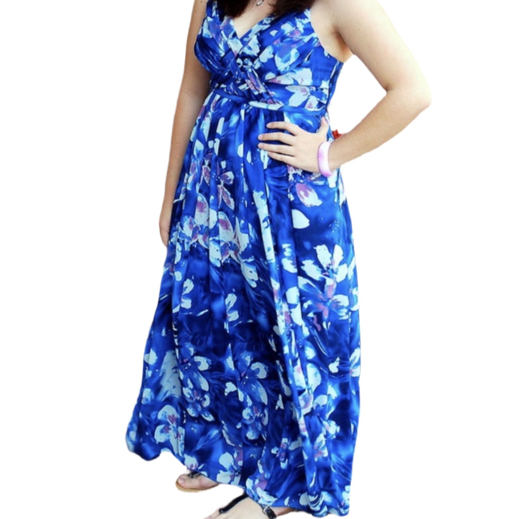 Other Robbie Bee Cobalt Blue Floral Maxi Dress - Sleeveless - S 8 Size M / US 6-8 / IT 42-44 - 7 Thumbnail