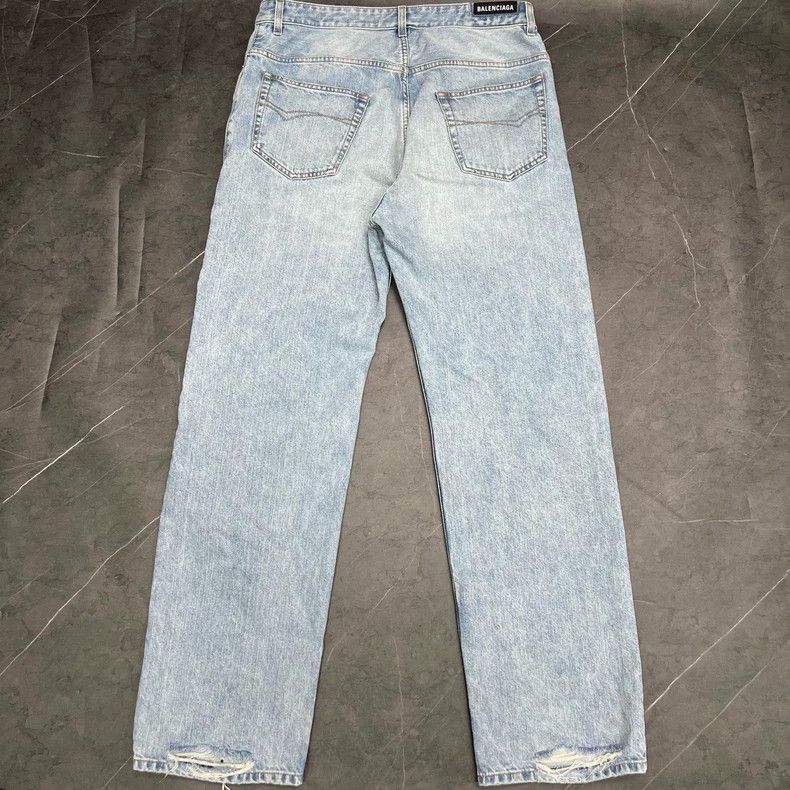 Balenciaga Balenciaga 4FW Distressed Denim Pants Size US 30 / EU 46 - 2 Thumbnail