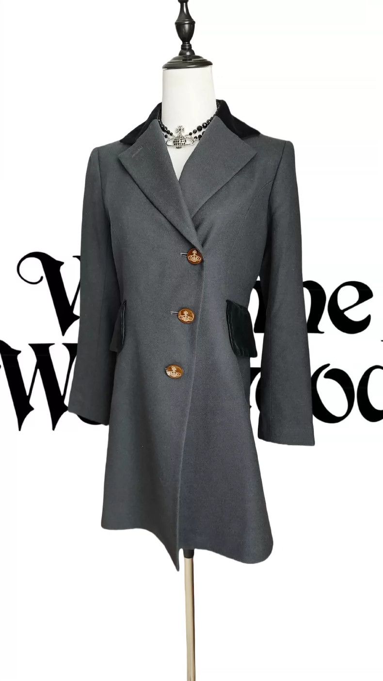 Vivienne Westwood Vivienne Westwood Silk velvet lined dark grey wool coat Size M / US 6-8 / IT 42-44 - 3 Thumbnail