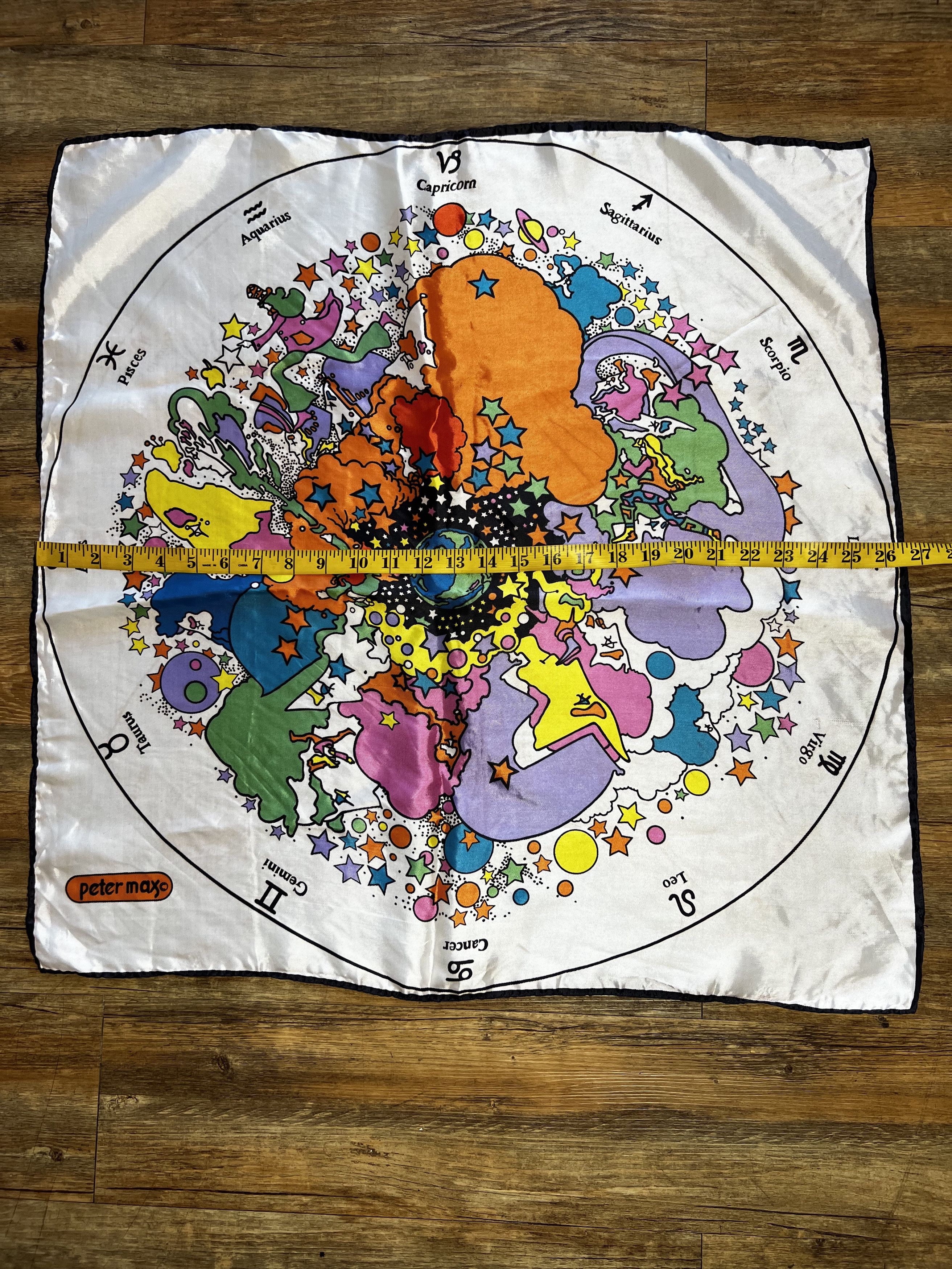 Vintage Vintage 1960's Peter Max Zodiac Pop Art Horoscope Scarf Size ONE SIZE - 5 Thumbnail