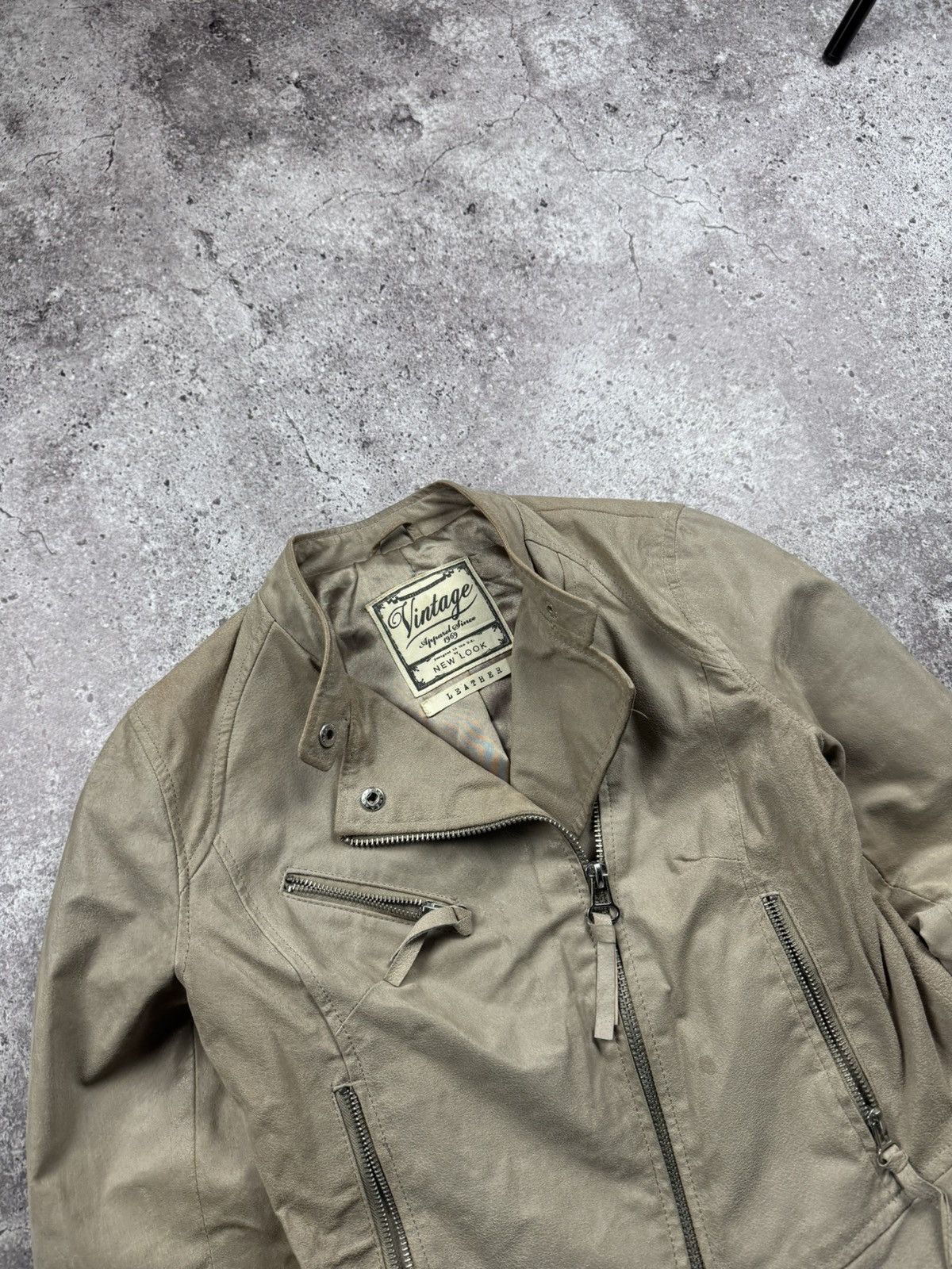Japanese Brand SICK DISTRESSED BIKER ASSYMETRICAL ZIP LEATHER JACKET Y2K Size M / US 6-8 / IT 42-44 - 3 Thumbnail