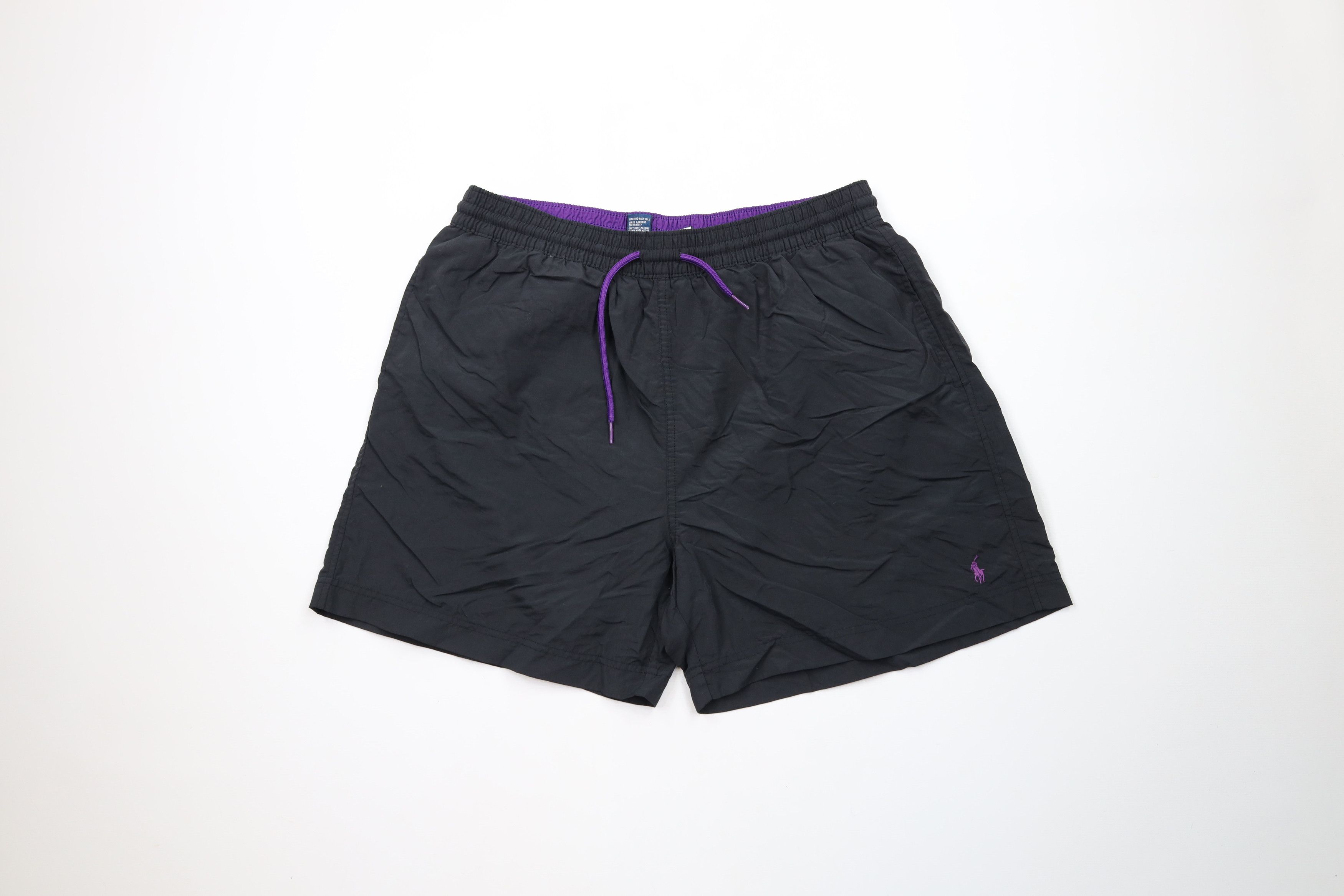 Ralph Lauren × Vintage Vintage 90s Ralph Lauren Above Knee Shorts Swim Trunks Black Size US 34 / EU 50 - 1 Thumbnail