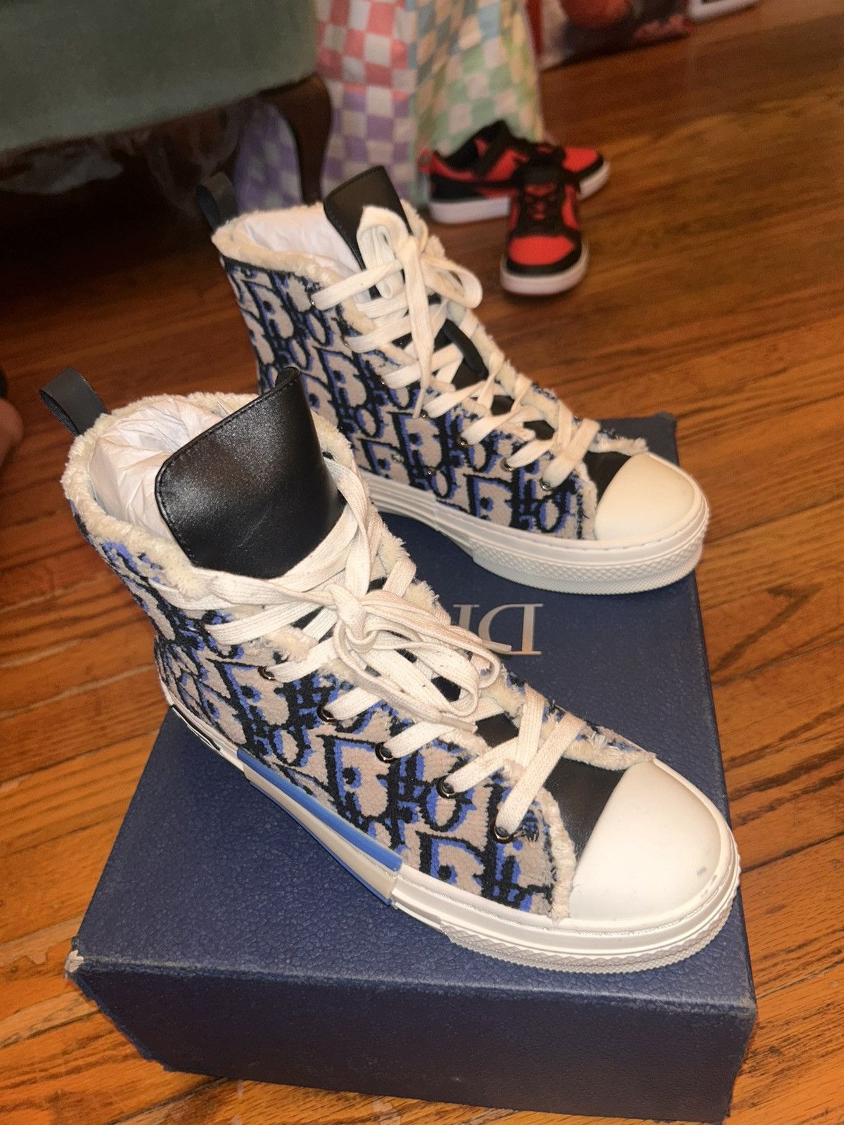 Dior Dior B23 High Beige Black Navy tapestry Size US 6 / EU 39 - 5 Thumbnail