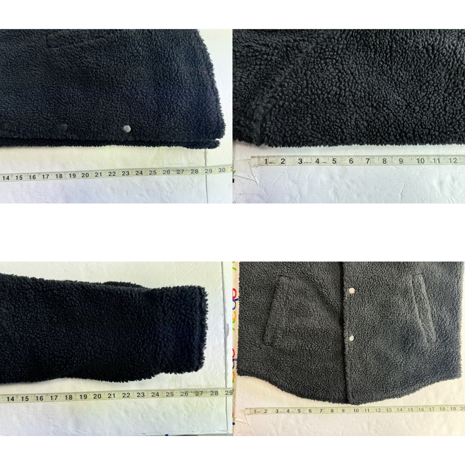 Express EXPRESS Black Flannel Jacket Mens S Snap Up Winter Faux Fur Lining Regular Everyday Vibrant Solid - Express Size US S / EU 44-46 / 1 - 8 Thumbnail