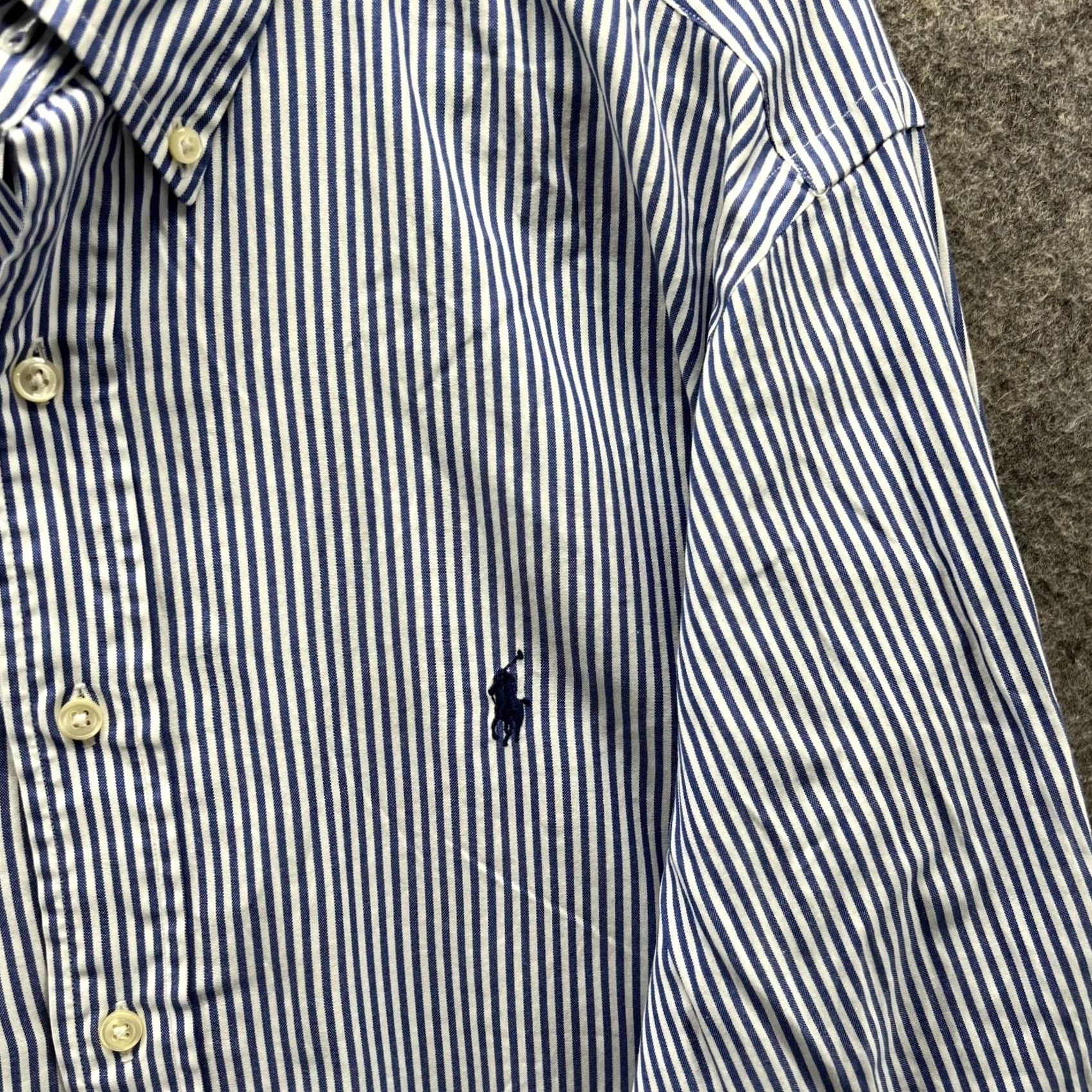 Polo Ralph Lauren Polo Ralph Lauren Shirt - Men 17.5 36/37 Blue Casual Button Down Striped Vintage Size US XXL / EU 58 / 5 - 4 Thumbnail