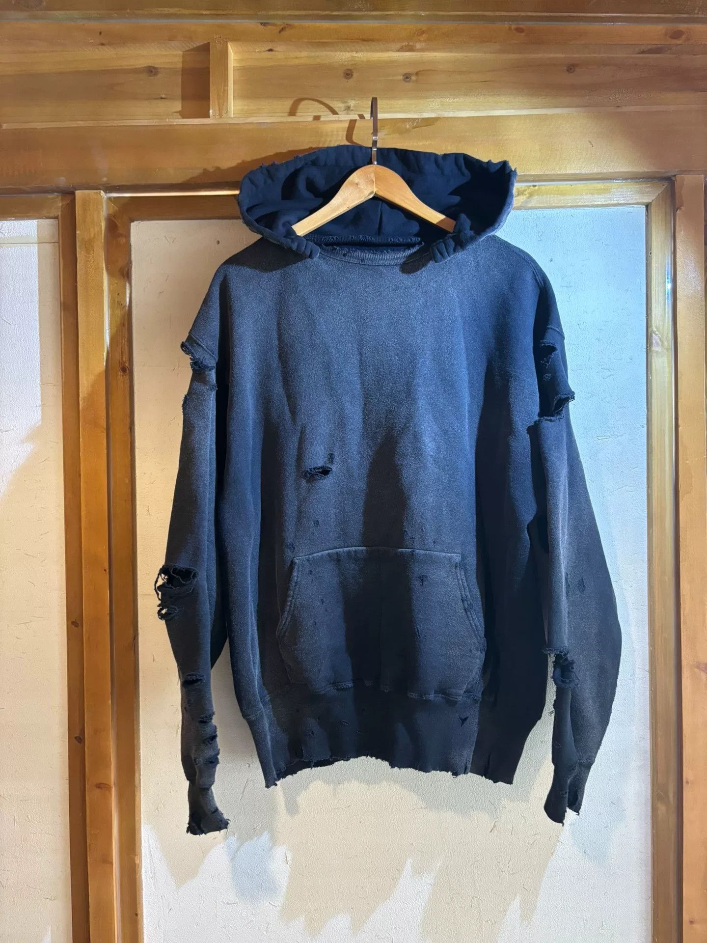 Hiroshi Fujiwara Manual Yutaka Fujiwara Distressed Hoodie Size US XL / EU 56 / 4 - 1 Thumbnail