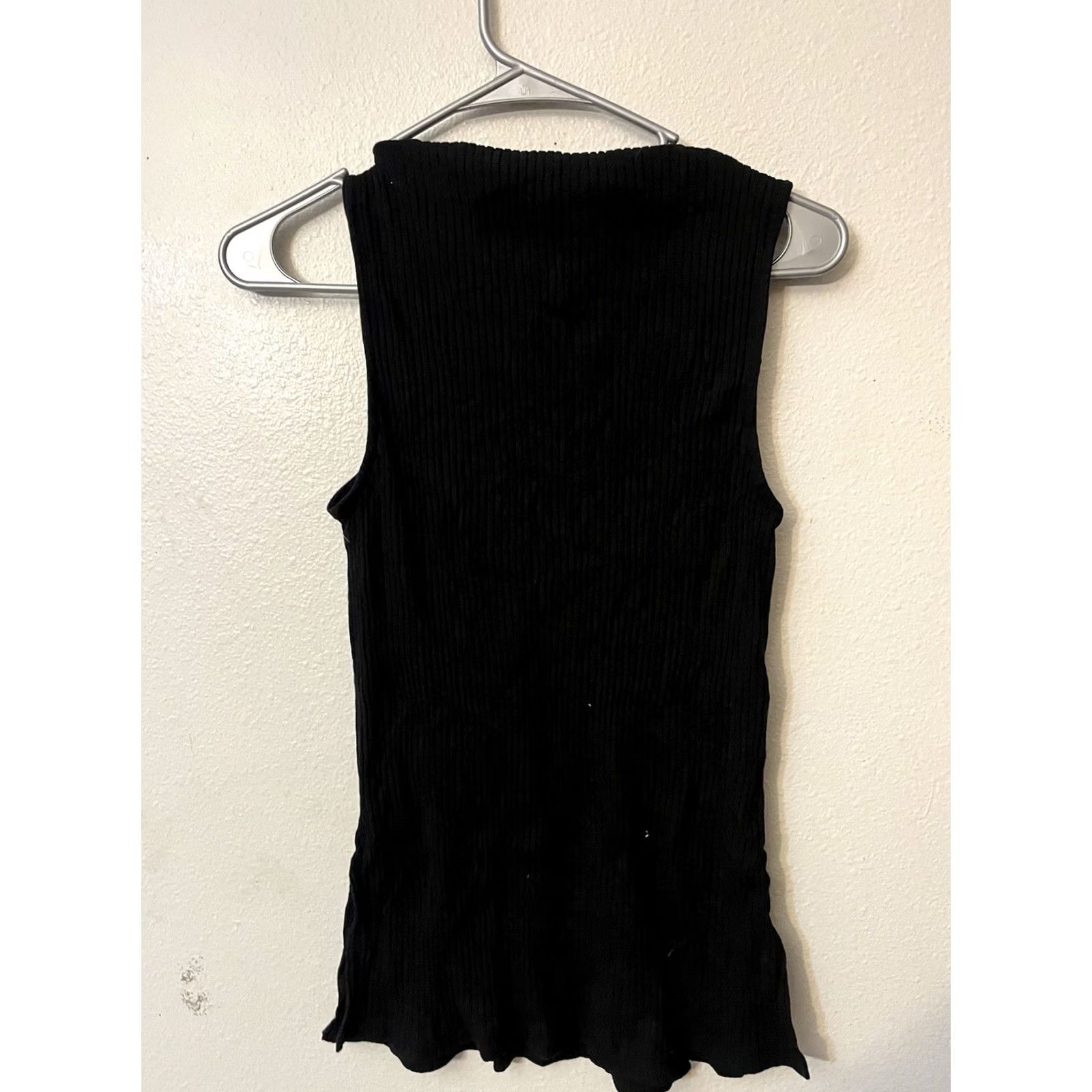 Old Navy Old Navy Tank Top Shirt Women Black Cotton Slim M Medium Round Neck Sleeveless Portable Ribbed Size M / US 6-8 / IT 42-44 - 3 Thumbnail