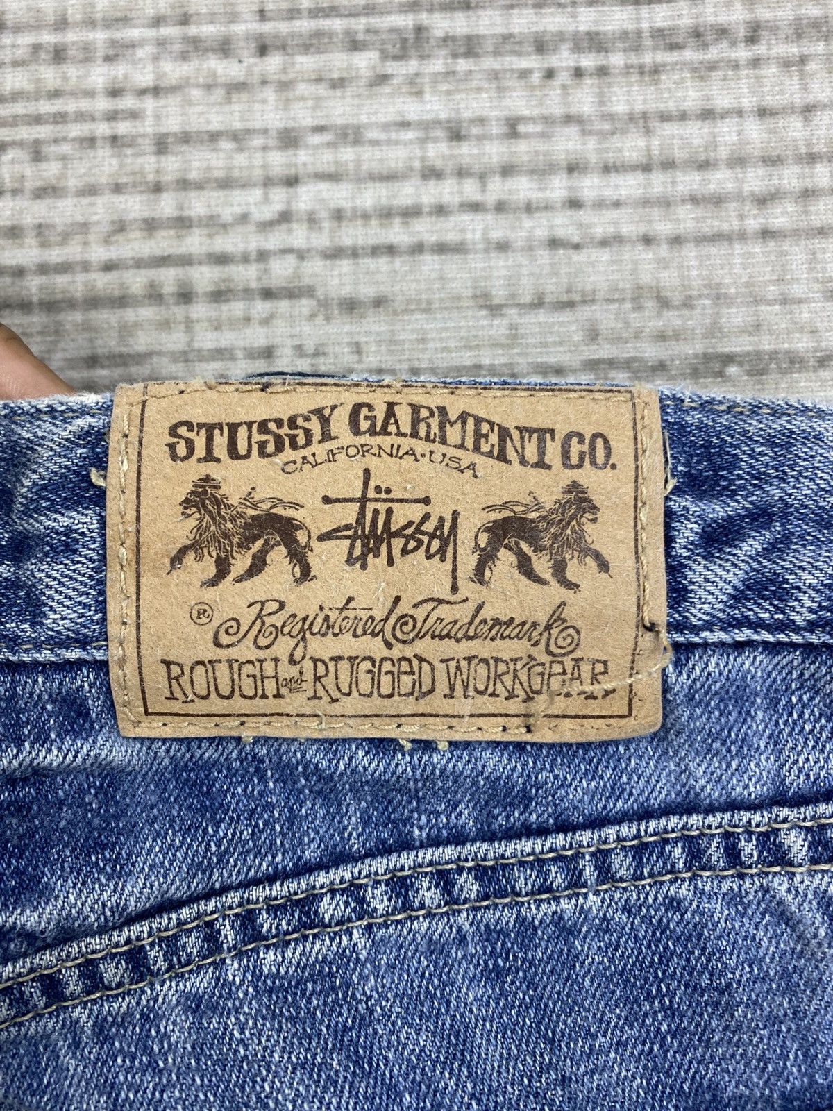 Stussy × Vintage Vintage 90s Stussy Garment Distressed Denim Jeans Size US 27 - 13 Thumbnail