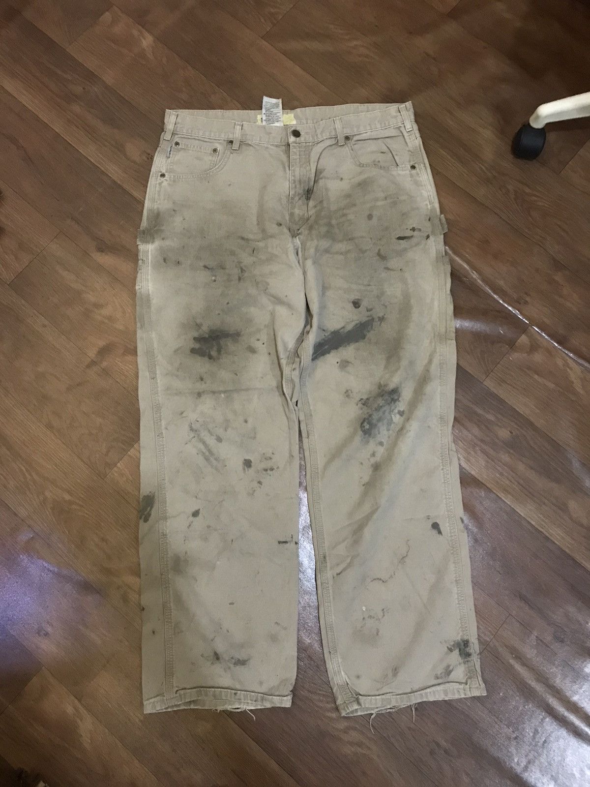 Carhartt × Vintage Carhartt Carpenter Pants Distressed Faded Brown 38x32 Size US 38 / EU 54 - 2 Thumbnail