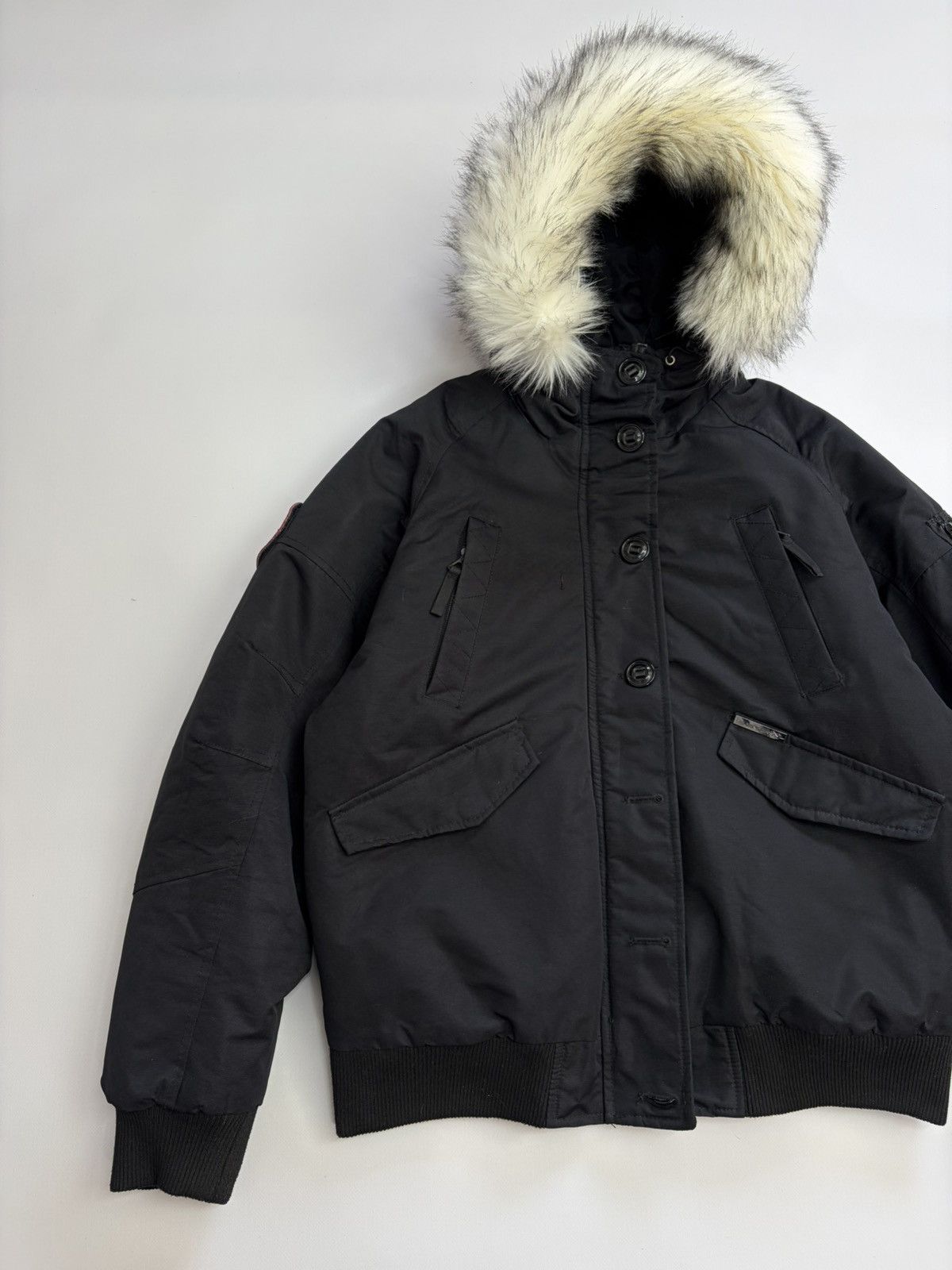 If Six Was Nine Vintage Rick Owens Vibe Black Bomber Jacket Faux Fur Collar Size US M / EU 48-50 / 2 - 6 Thumbnail