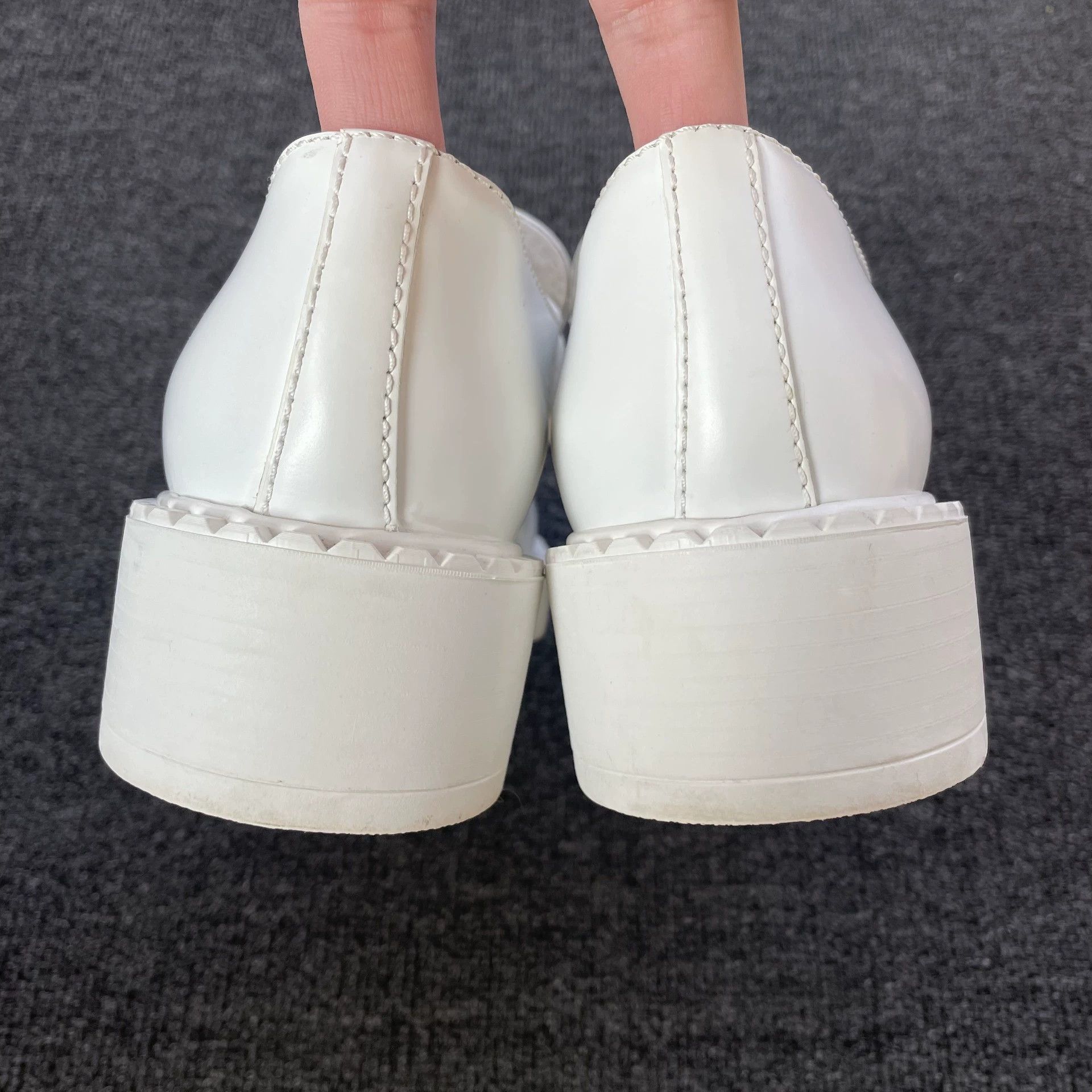 Prada PRADA women's leather loafers white 36.5 EU Size US 6 / IT 36 - 4 Thumbnail