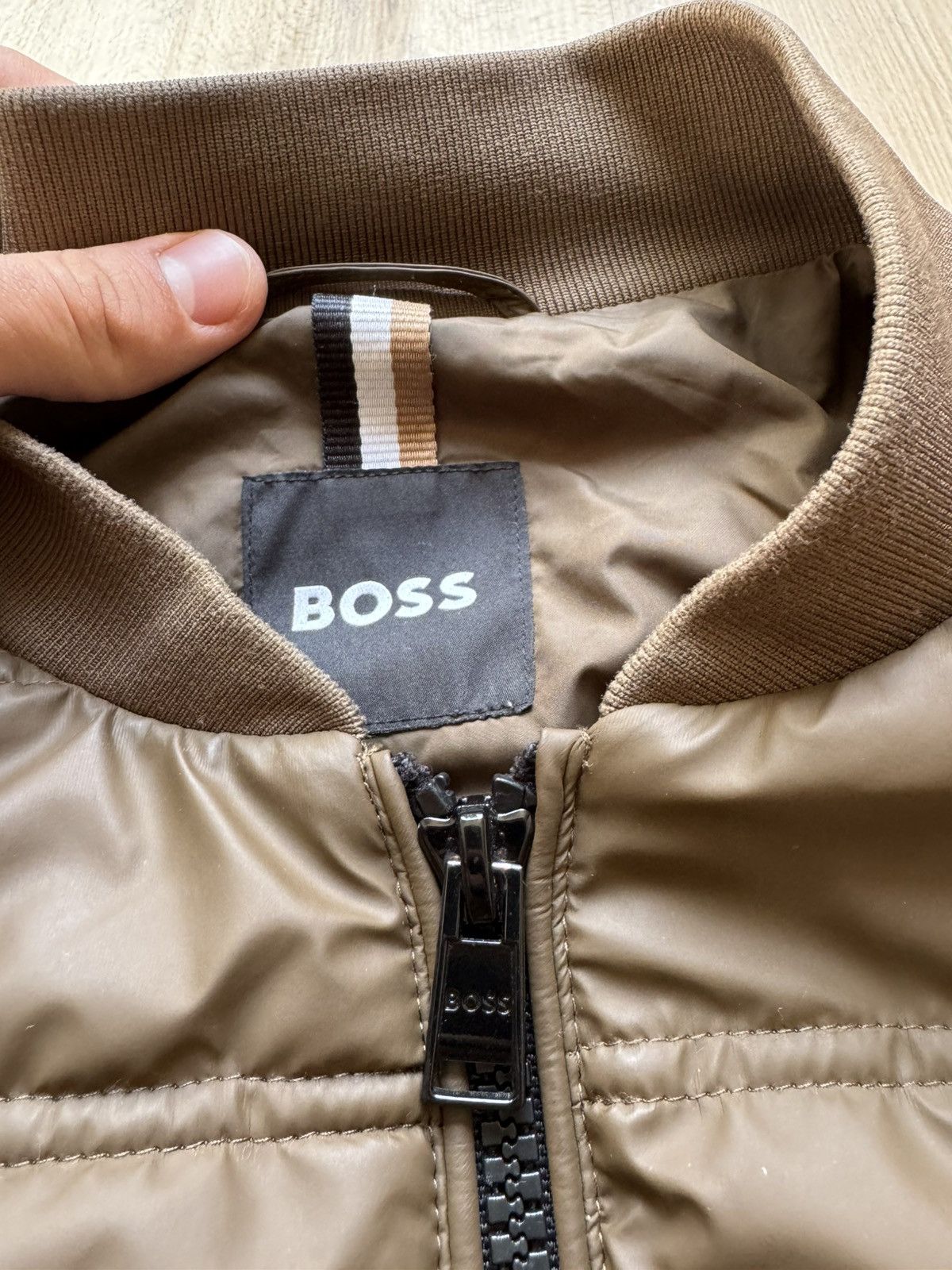 Hugo Boss Hugo Boss Caradoc Men’s Quilted Bomber Jacket – Brown Size US L / EU 52-54 / 3 - 2 Thumbnail