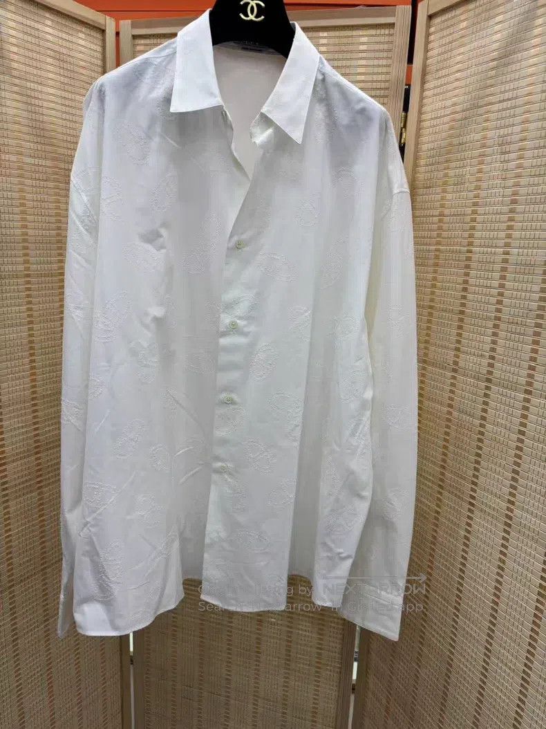Hermes Hermes size 40 Pig Nose Full Print Embroidered Logo Shirt S Size US L / EU 52-54 / 3 - 1 Thumbnail