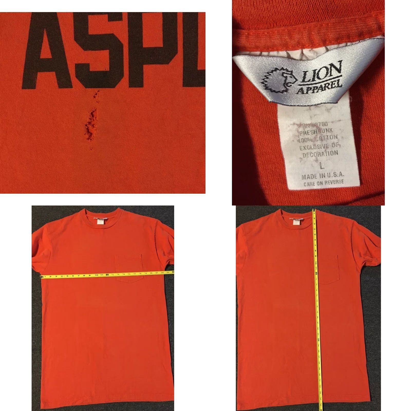 Vintage VINTAGE 90s Asplundh Tree Trimming Faded Distress Construction Shirt L Long Orange Grunge Trucker Mens T-Shirt USA 80s 90s Grunge Size US L / EU 52-54 / 3 - 8 Thumbnail