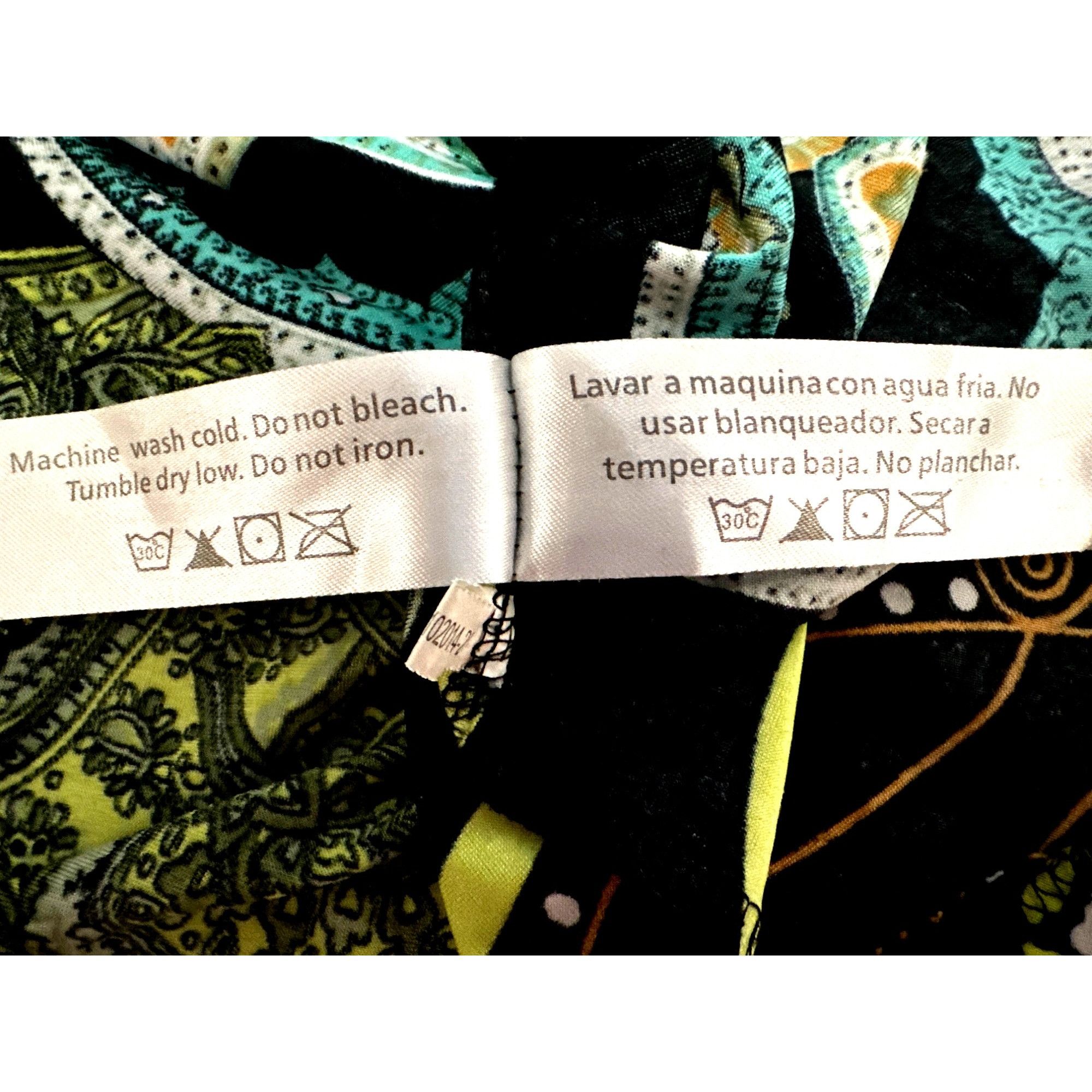 Other 5th Love Large Turquoise Lime Green Black Printed Boho Dress Size L / US 10 / IT 46 - 13 Thumbnail